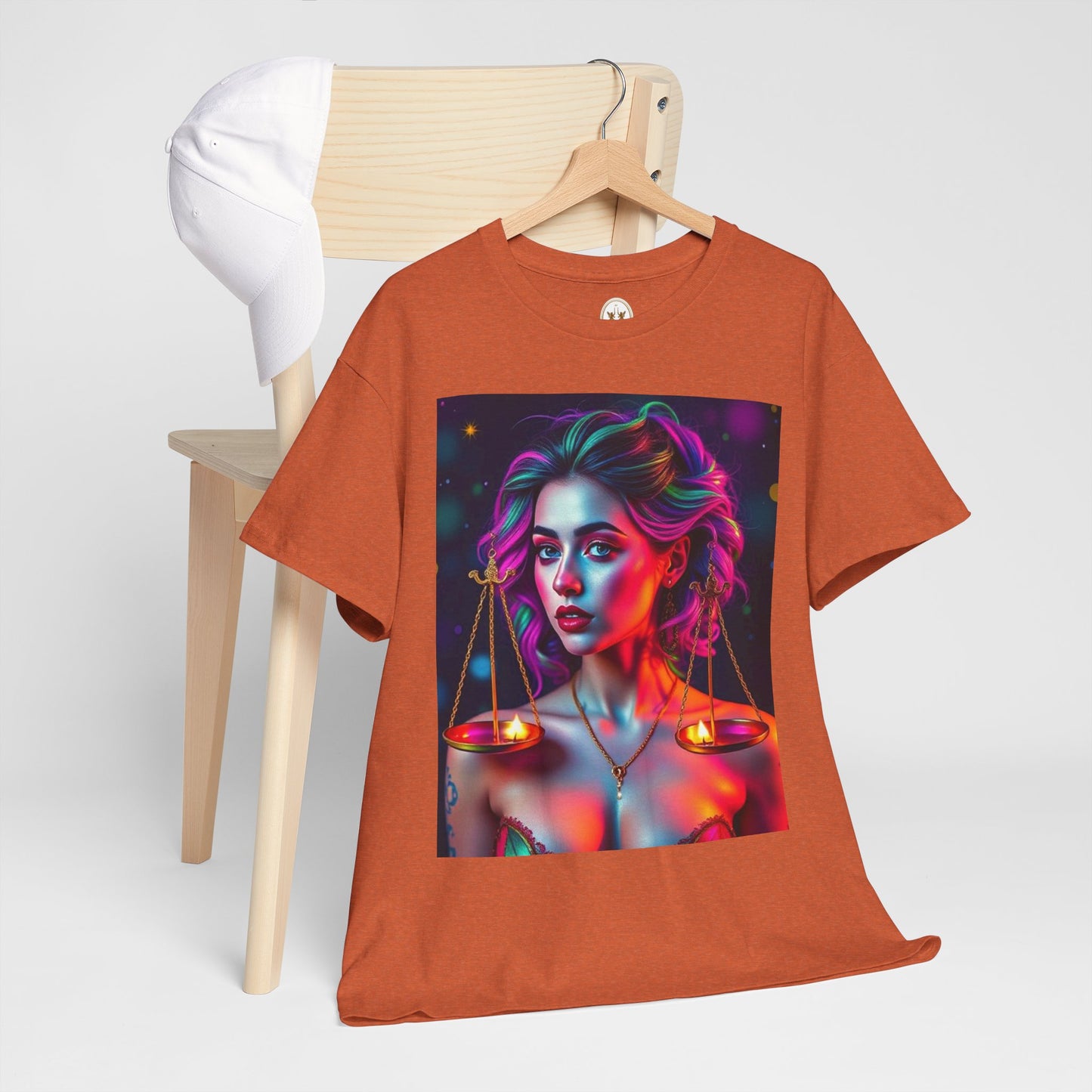 Unisex Heavy Cotton T-Shirt, Libra, Zodiac v3, Sexy Art
