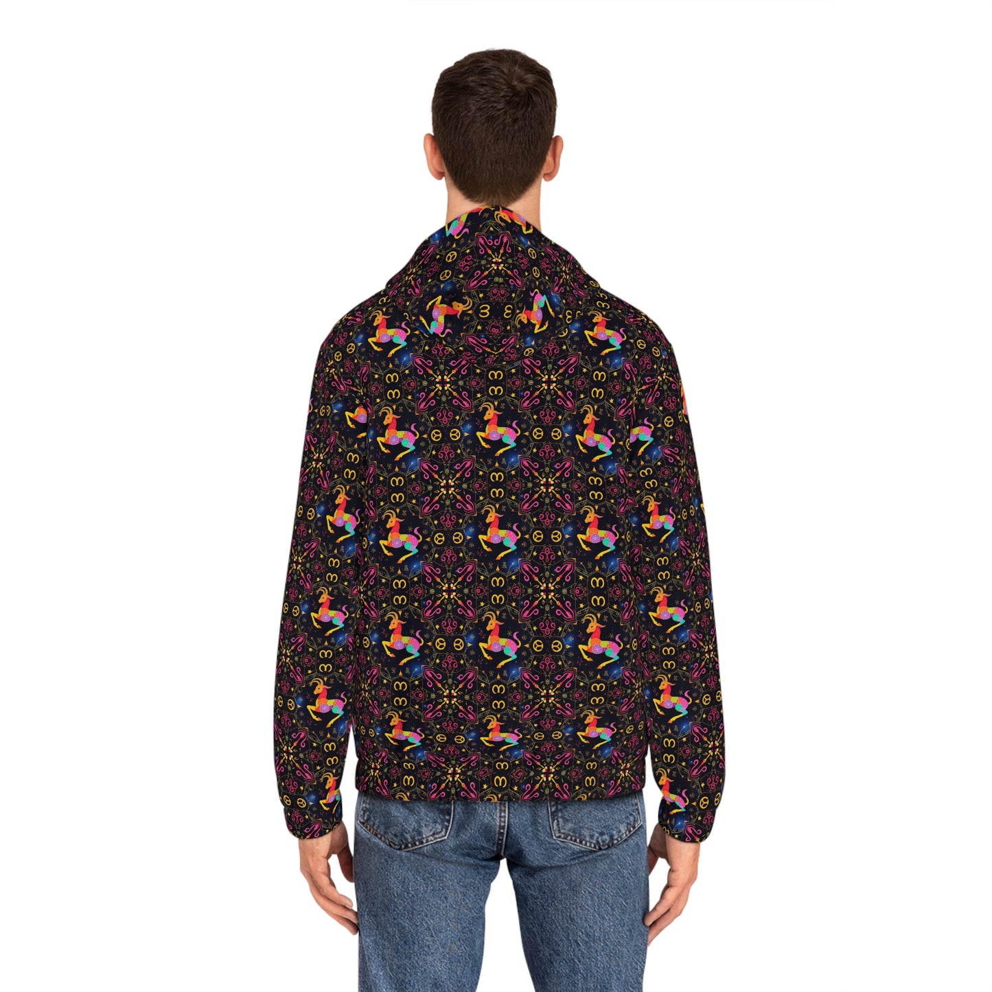 Full-Zip Hoodie (AOP), Capricorn, Zodiac v1, Pattern