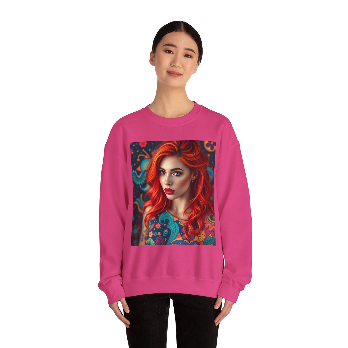 Unisex Heavy Blend™ Crewneck Sweatshirt, Aquarius, Zodiac v1, Sexy Pattern