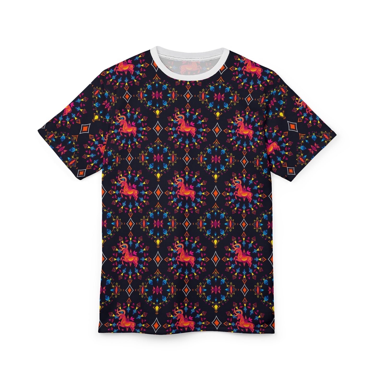 Unisex Cut & Sew T-Shirt, (AOP), Capricorn, Zodiac v3, Jewels Pattern