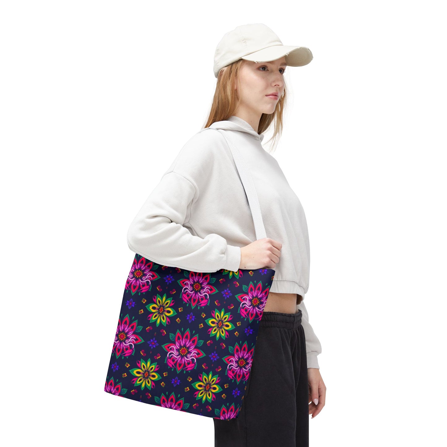 Tote Bag (AOP), Scorpio, Zodiac v2, Flower Pattern