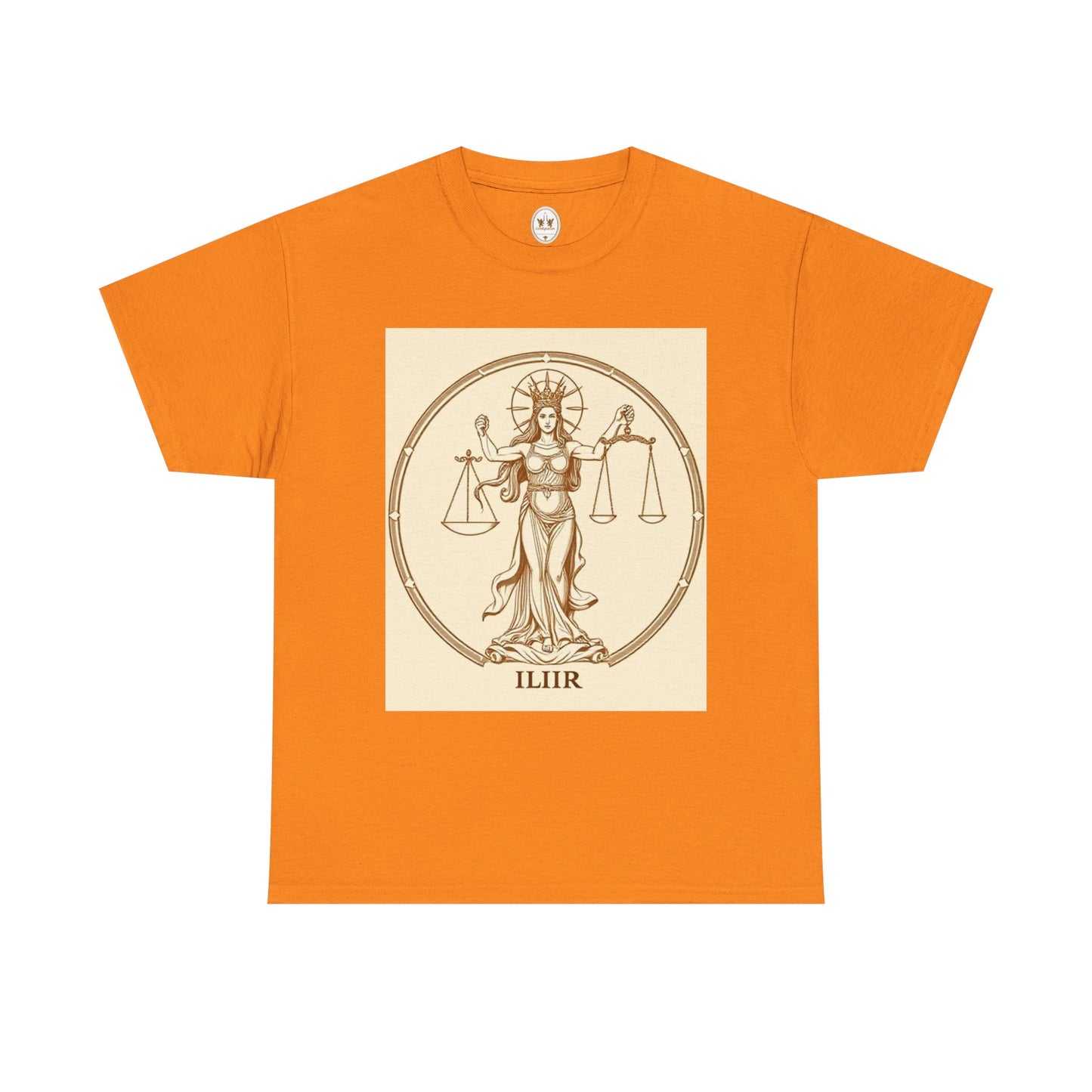 Unisex Heavy Cotton T-Shirt, Libra Goddess, Zodiac Design