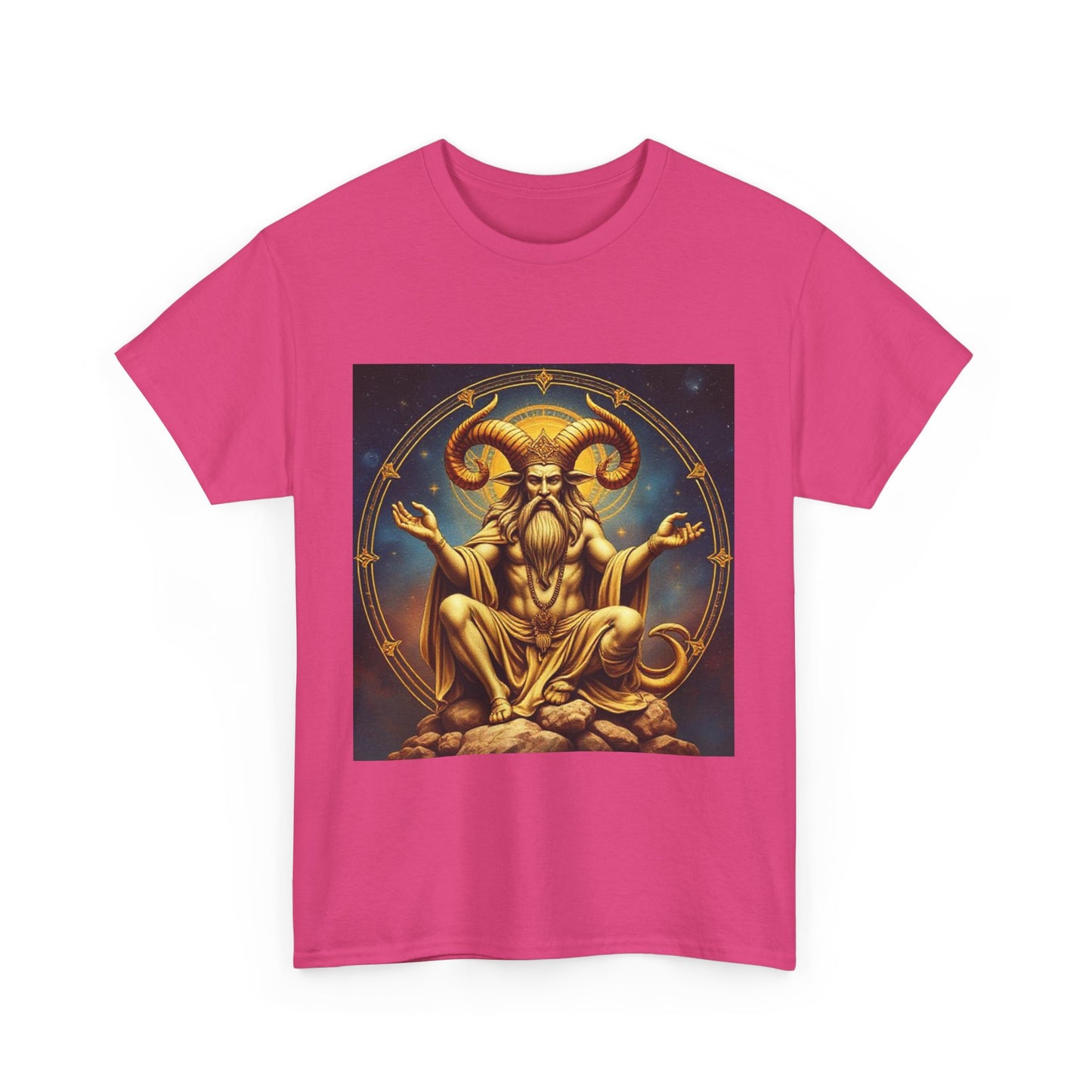 Unisex Heavy Cotton T-Shirt, On The Throne, Taurus Zodiac Design