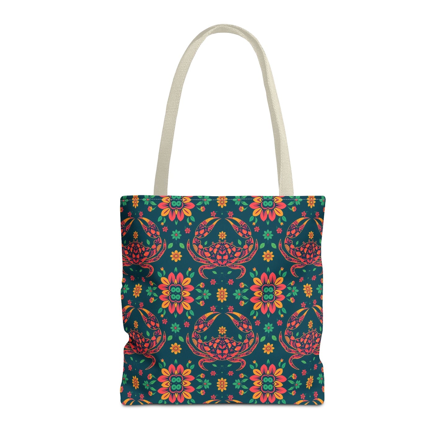 Tote Bag (AOP), Cancer, Zodiac v2, Flower Pattern