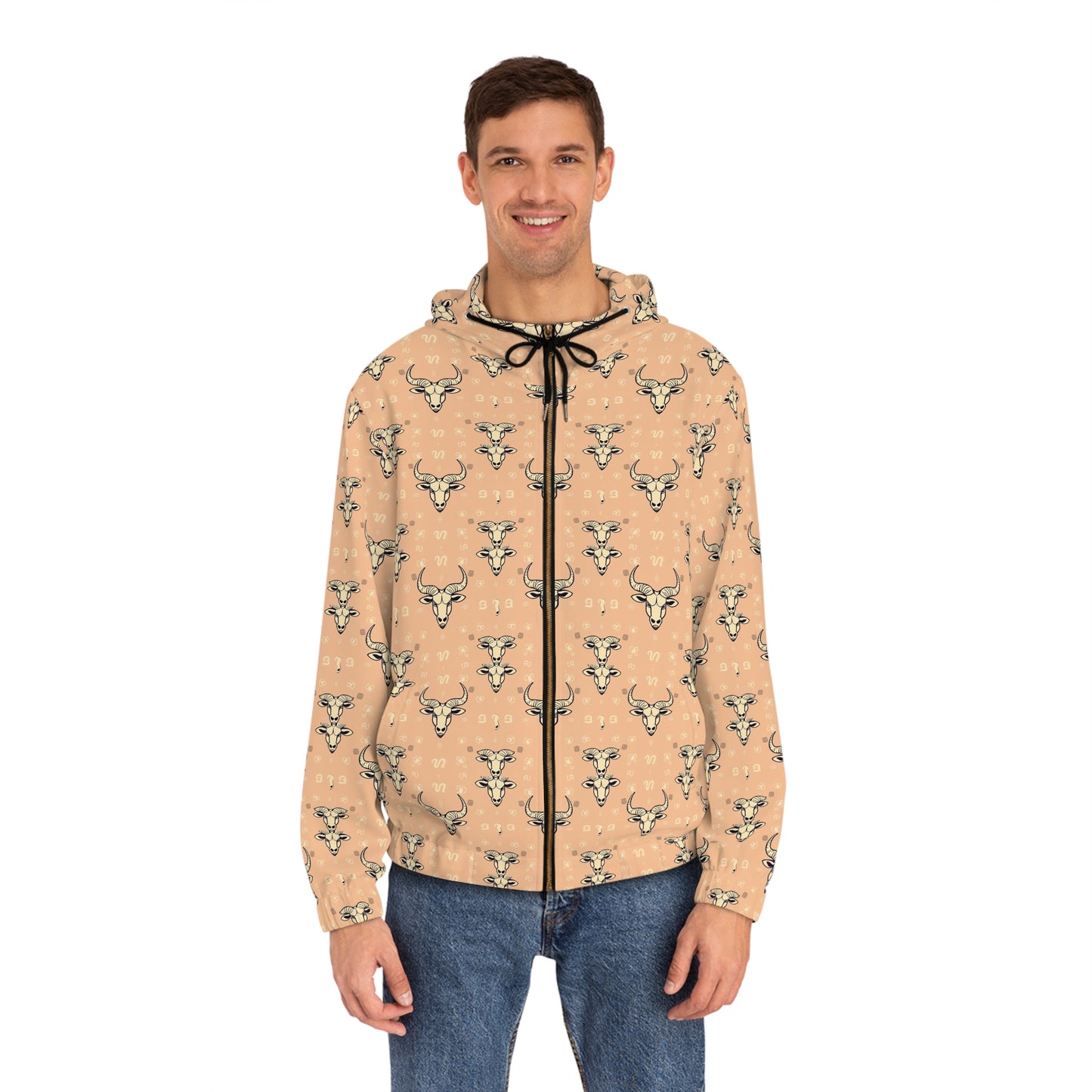 Full-Zip Hoodie (AOP), Taurus, Zodiac v4, Pattern