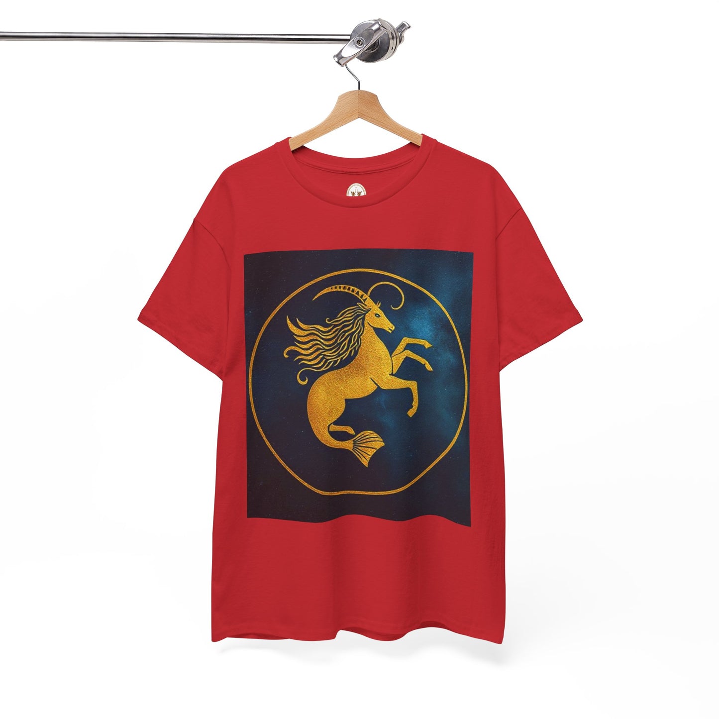 Unisex Heavy Cotton T-Shirt, Capricorn Animal v3, Symbol, Zodiac Design