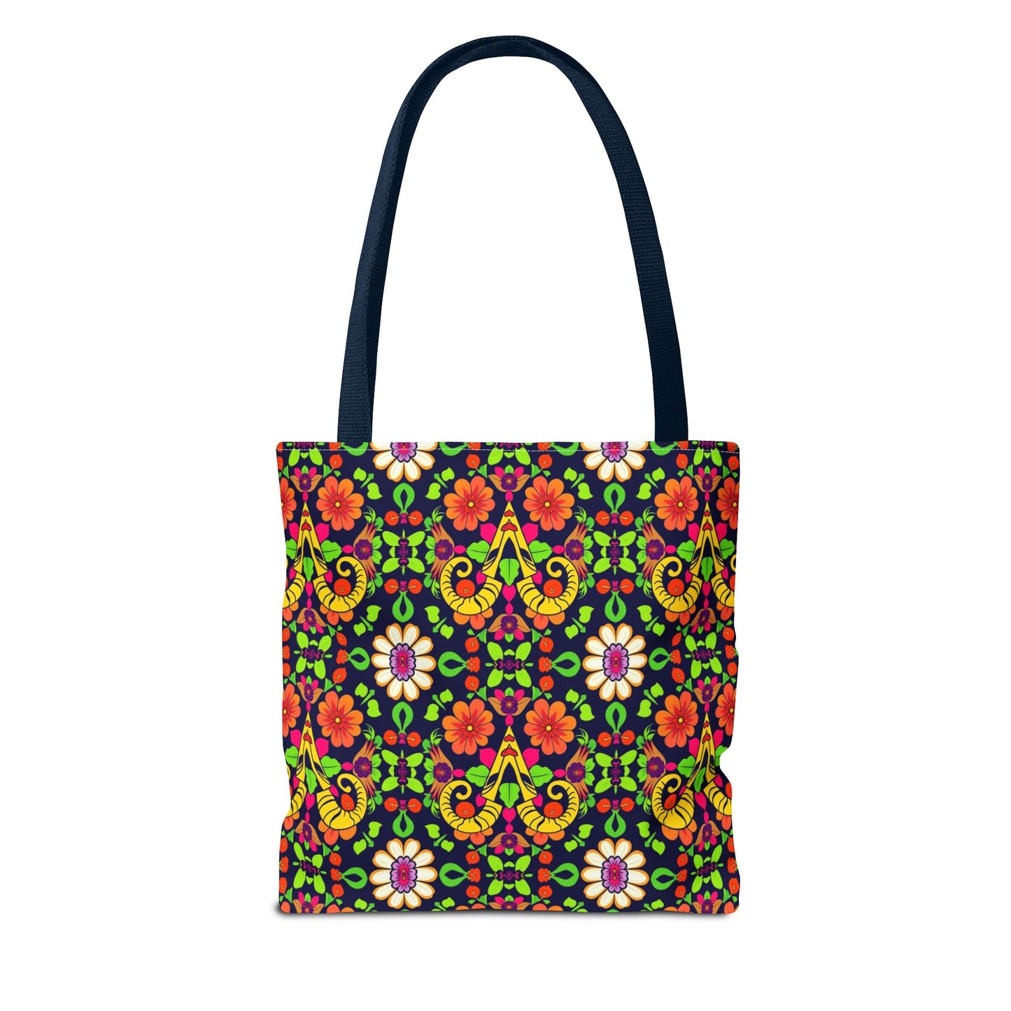 Tote Bag, (AOP), Aries, Zodiac, Flower Pattern