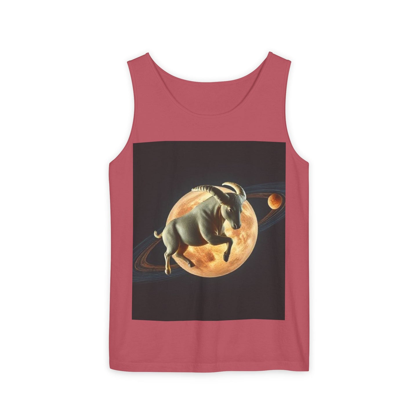 Unisex Garment-Dyed, Tank Top, Taurus Design, Planet Animal, 100% US cotton