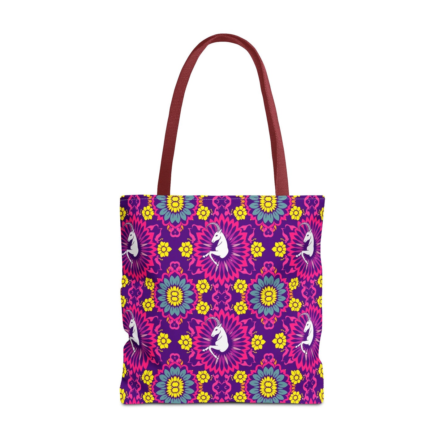 Tote Bag, (AOP), Capricorn, Zodiac v5, Flower Pattern