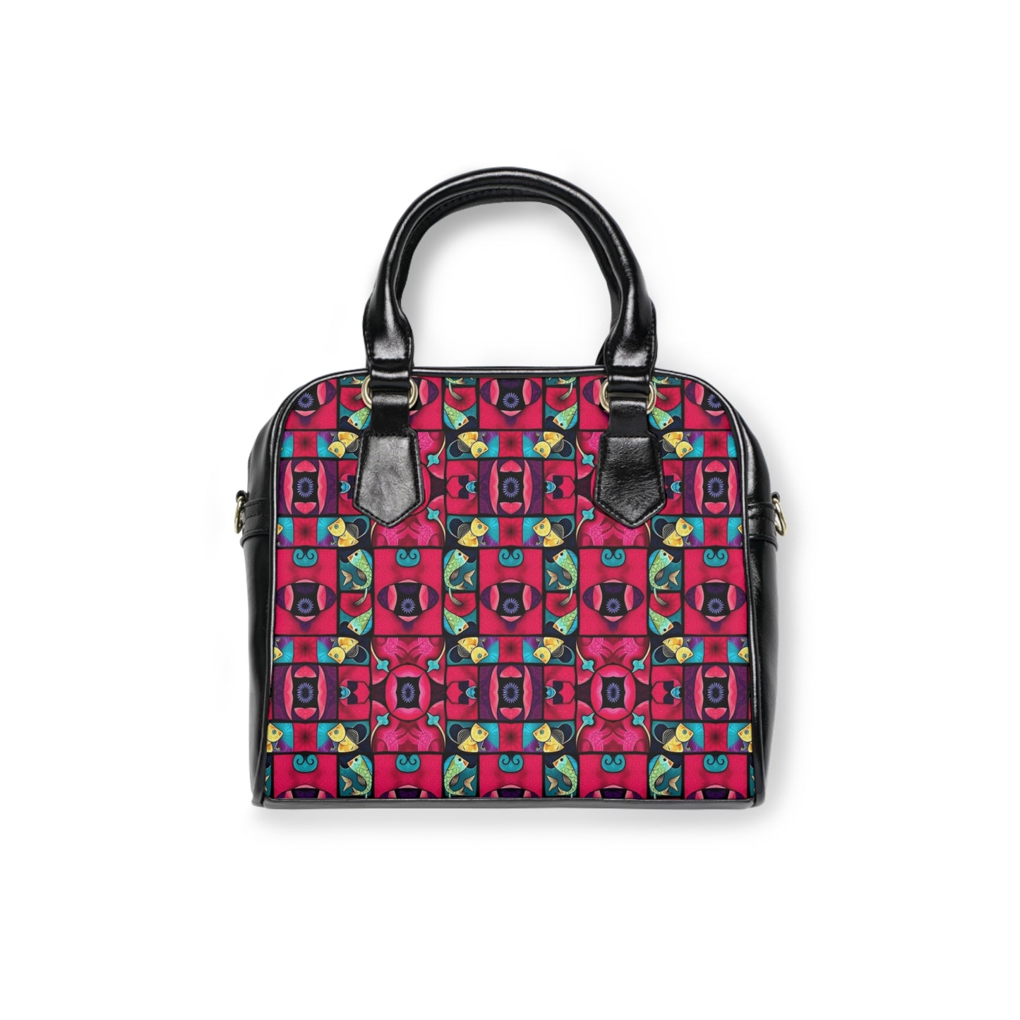 Shoulder Handbag, Pisces, Zodiac v4, Shapes Pattern