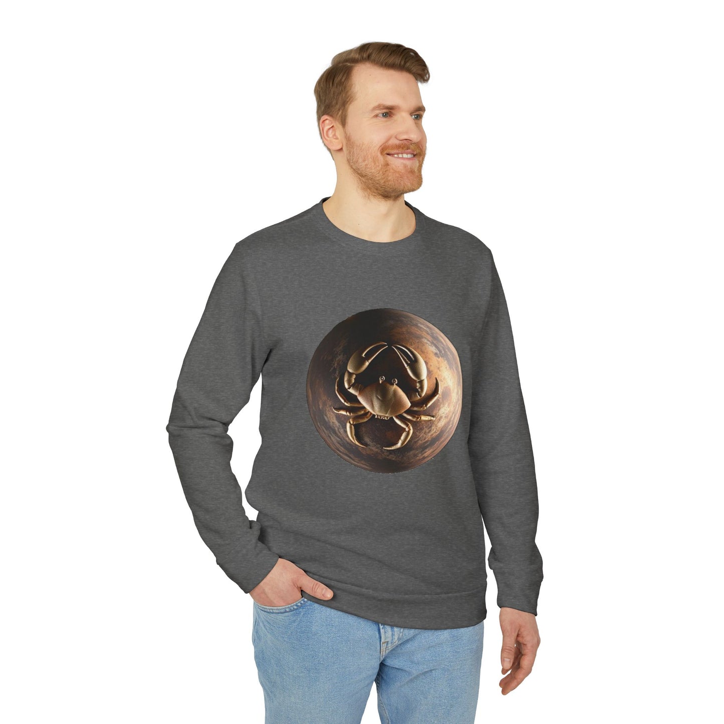Adidas, Unisex Fleece Crewneck Sweatshirt, Cancer, Planet Animal, Zodiac