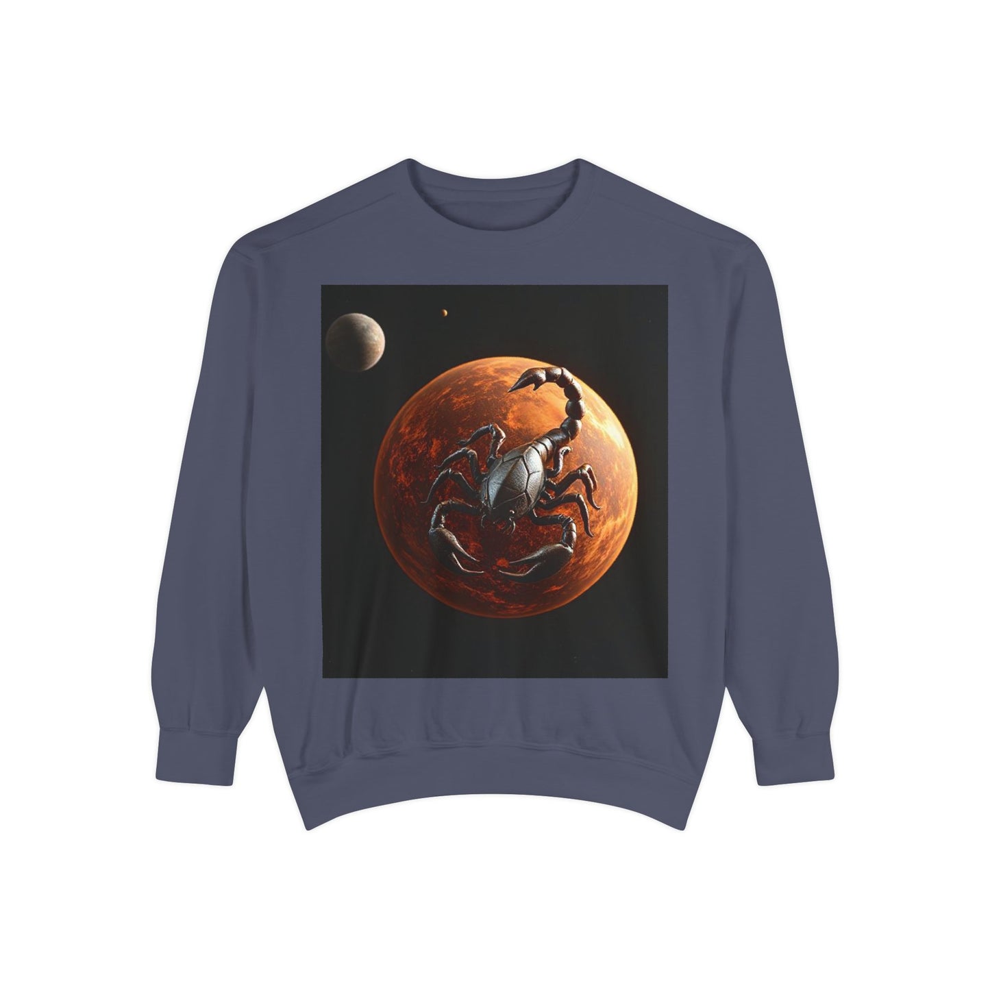 Garment-Dyed Sweatshirt, Unisex, Space Animal Design, Scorpio