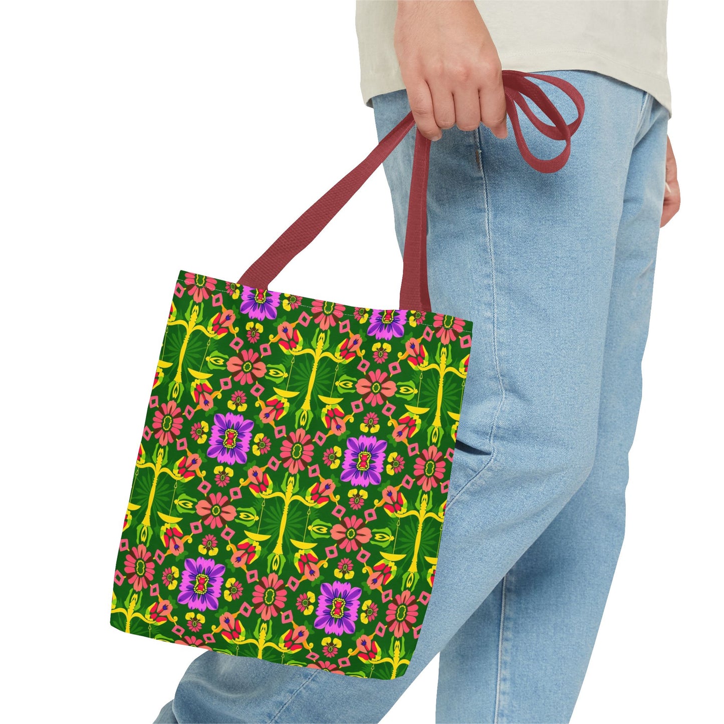 Tote Bag (AOP), Libra, Zodiac, Flower Pattern