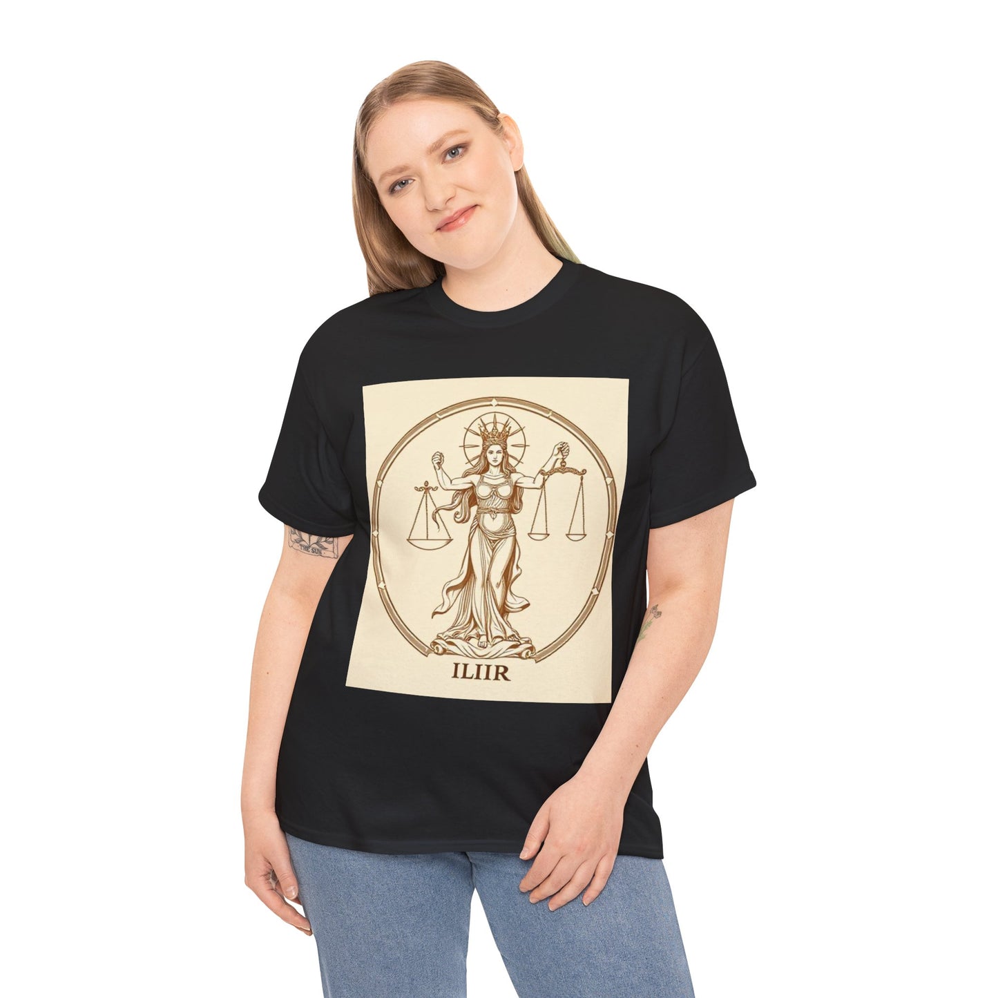Unisex Heavy Cotton T-Shirt, Libra Goddess v1, Zodiac Design