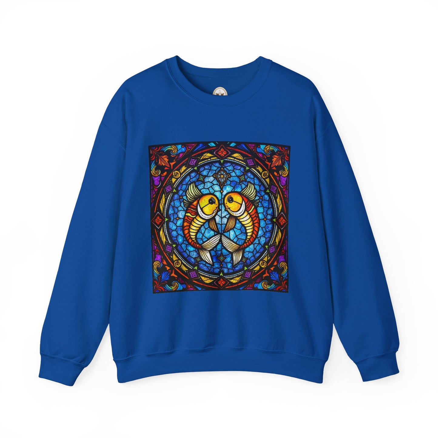 Unisex Heavy Blend™ Crewneck Sweatshirt, Glass 1, Pisces Zodiac Design
