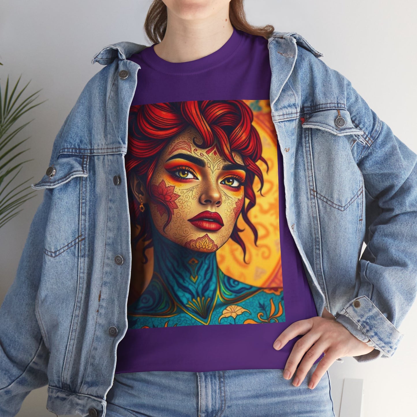 Unisex Heavy Cotton T-Shirt, Aquarius, Zodiac, Sexy Art