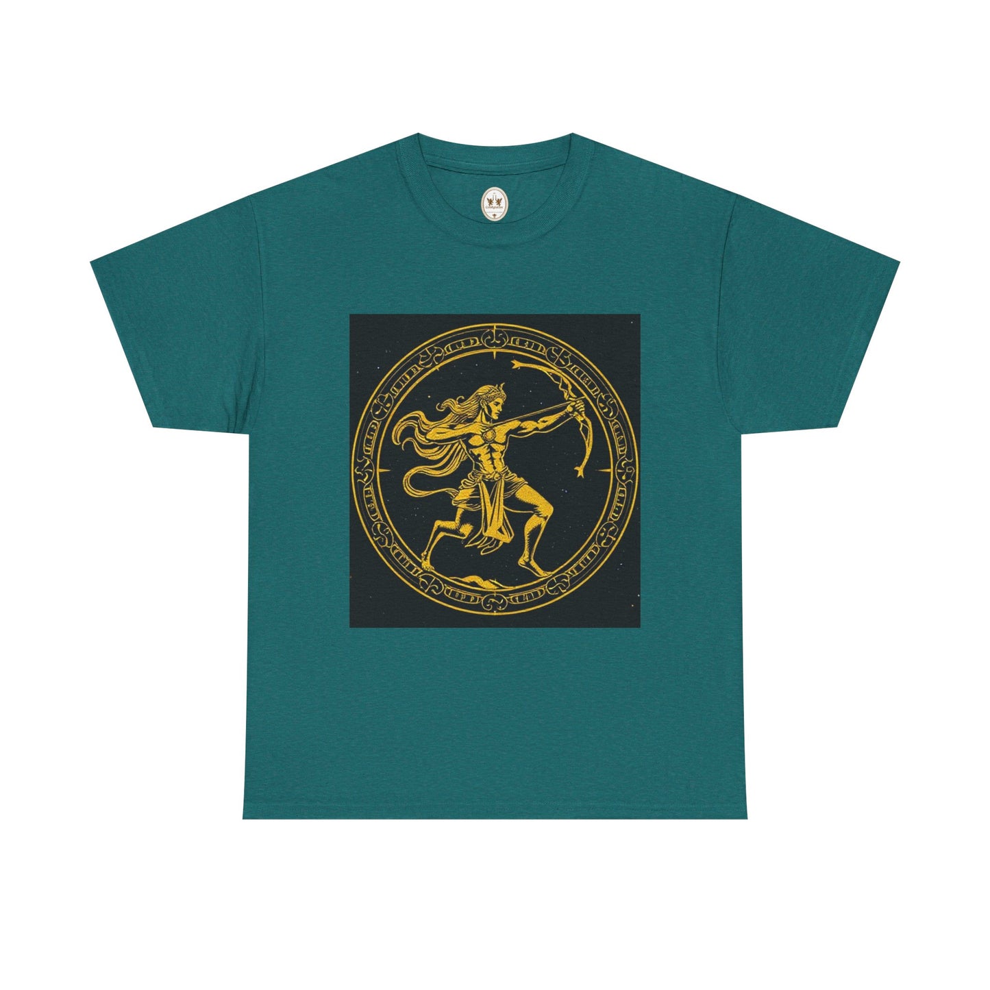 Unisex Heavy Cotton T-Shirt, Mythical Faun/Satyr, Sagittarius Zodiac Design