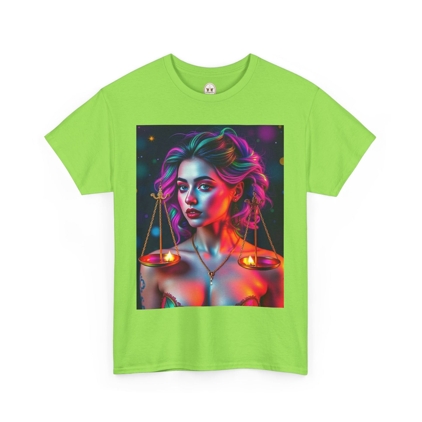Unisex Heavy Cotton T-Shirt, Libra, Zodiac v3, Sexy Art