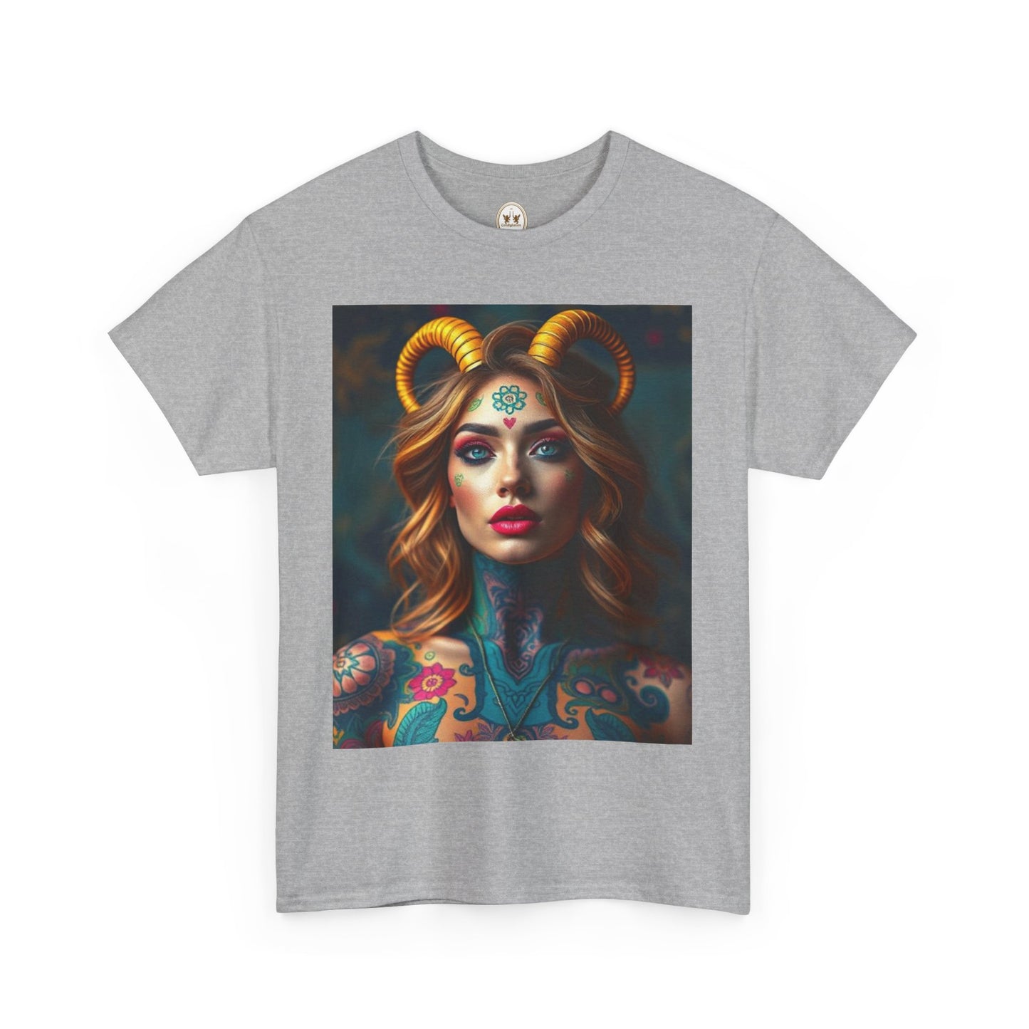 Unisex Heavy Cotton T-Shirt, Capricorn, Zodiac v1, Sexy Art