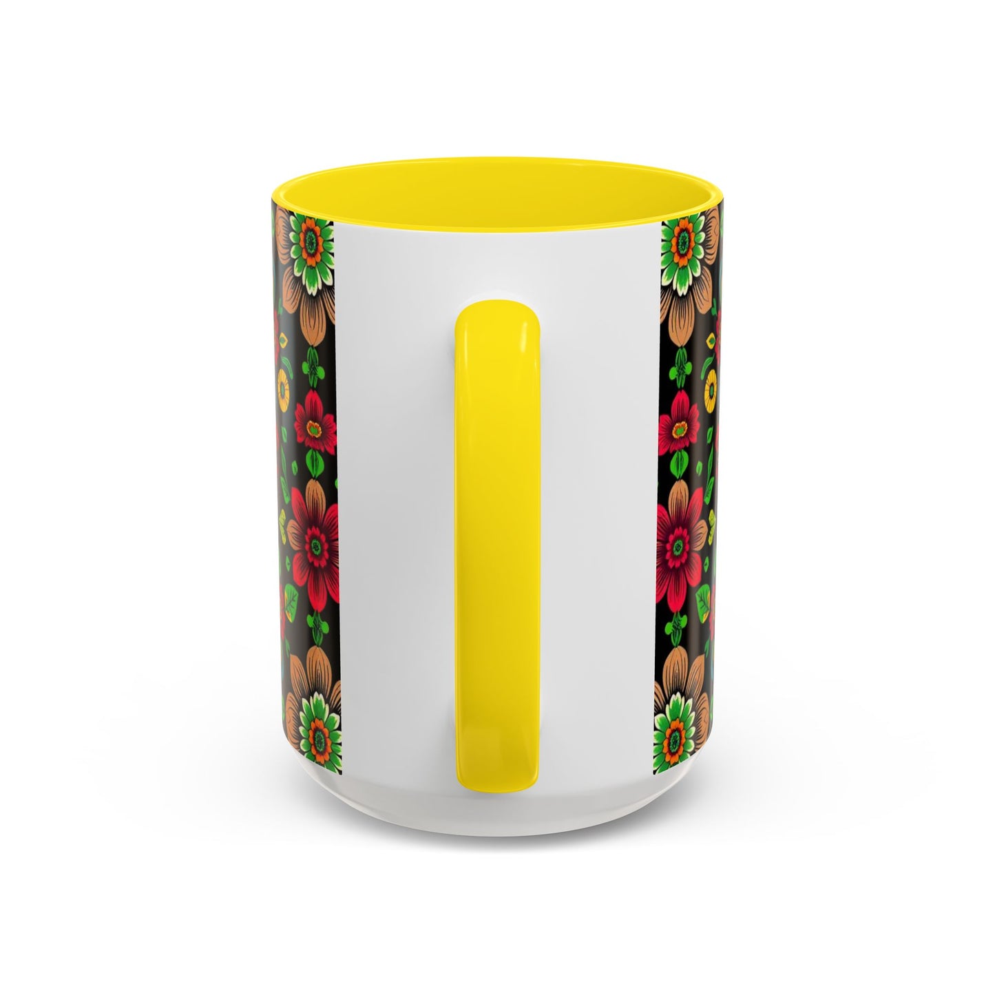 Accent Coffee Mug, Gemini, Zodiac v4, Flower Pattern, (11, 15oz)