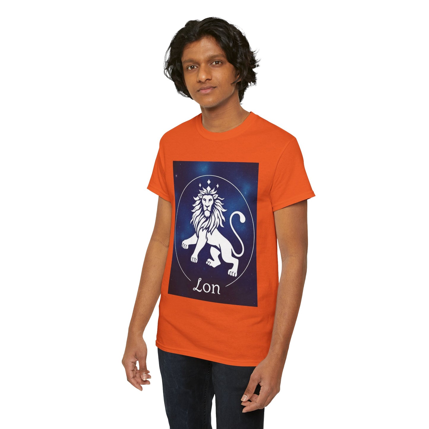 Unisex Heavy Cotton T-Shirt, Space Lion v1, Leo Zodiac Design