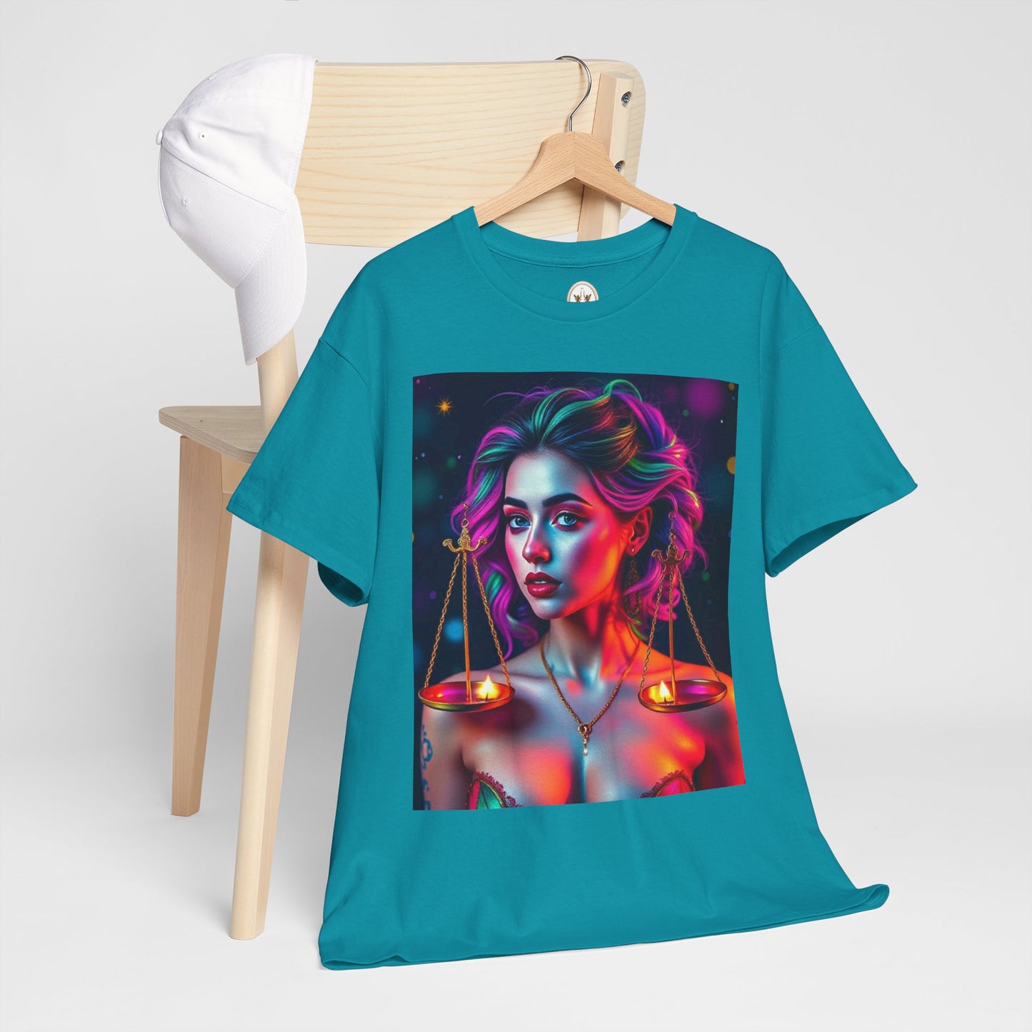 Unisex Heavy Cotton T-Shirt, Libra, Zodiac v3, Sexy Art