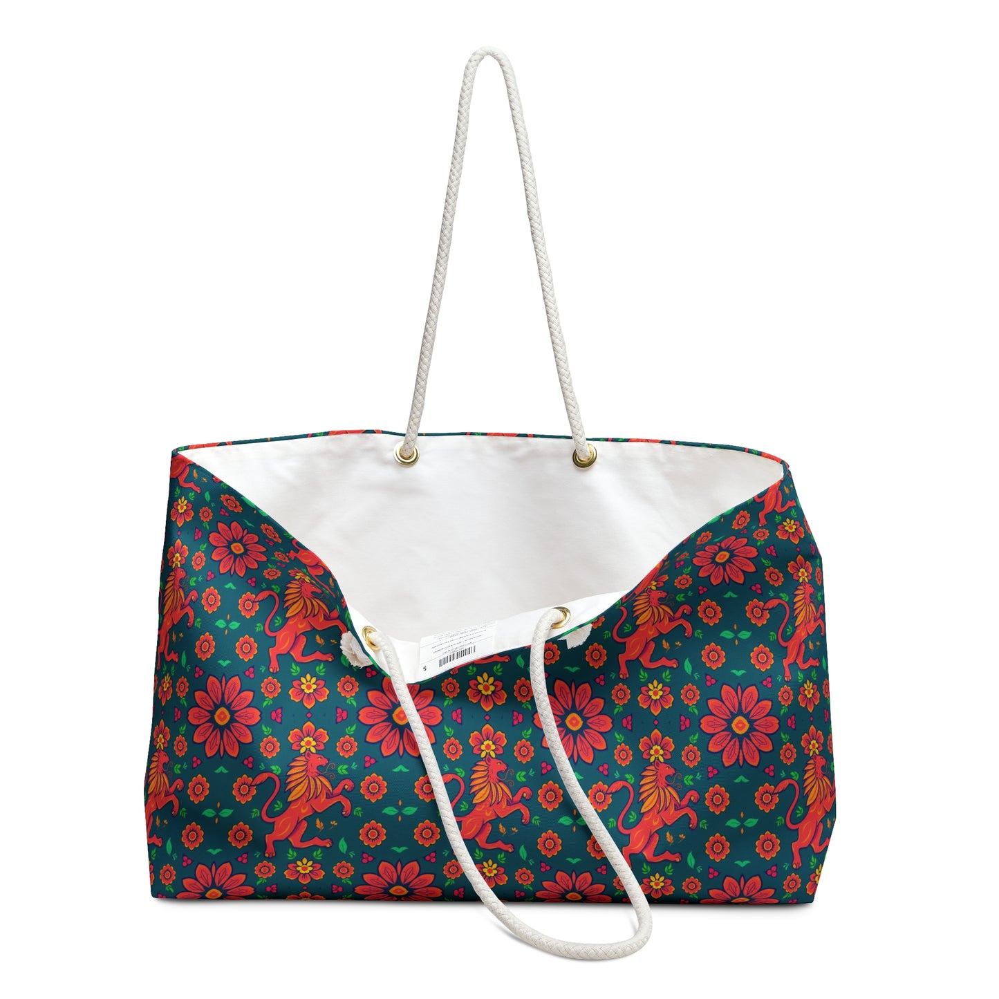 Weekender Bag, Leo, Zodiac v2, Flower Pattern