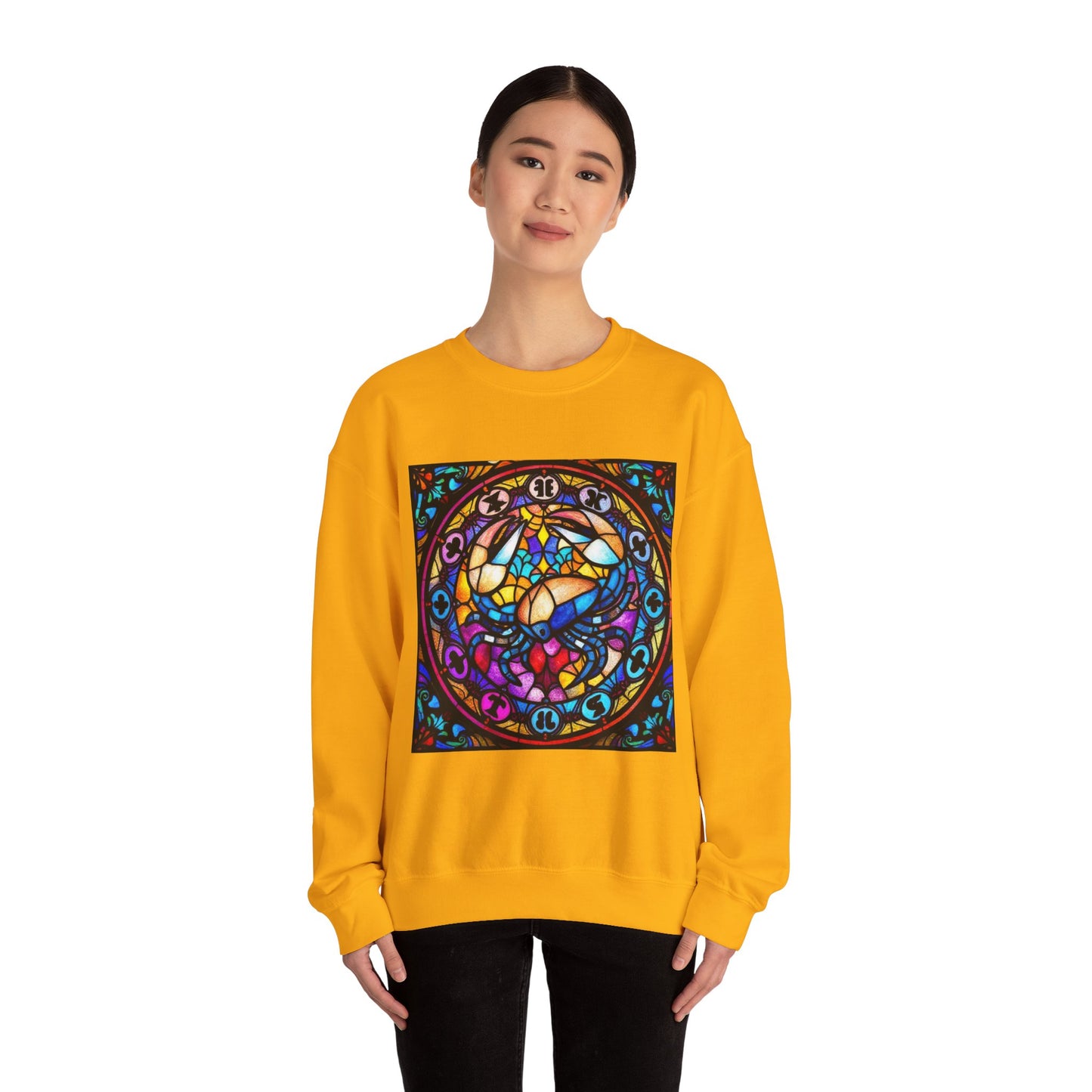 Unisex Heavy Blend™ Crewneck Sweatshirt, Glass, Cancer Zodiac Design