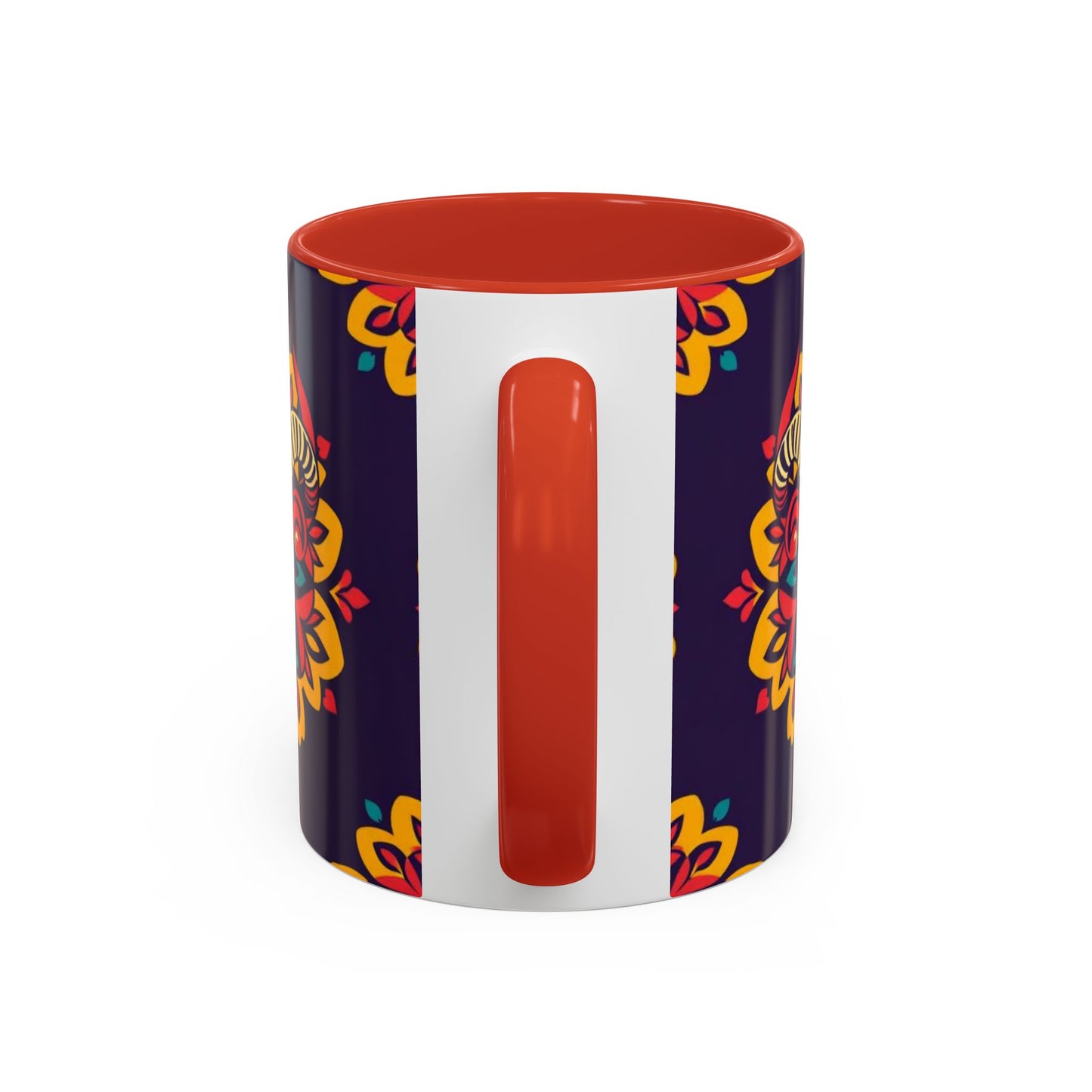 Accent Coffee Mug, Taurus, Zodiac v4. Flower Pattern, (11, 15oz)