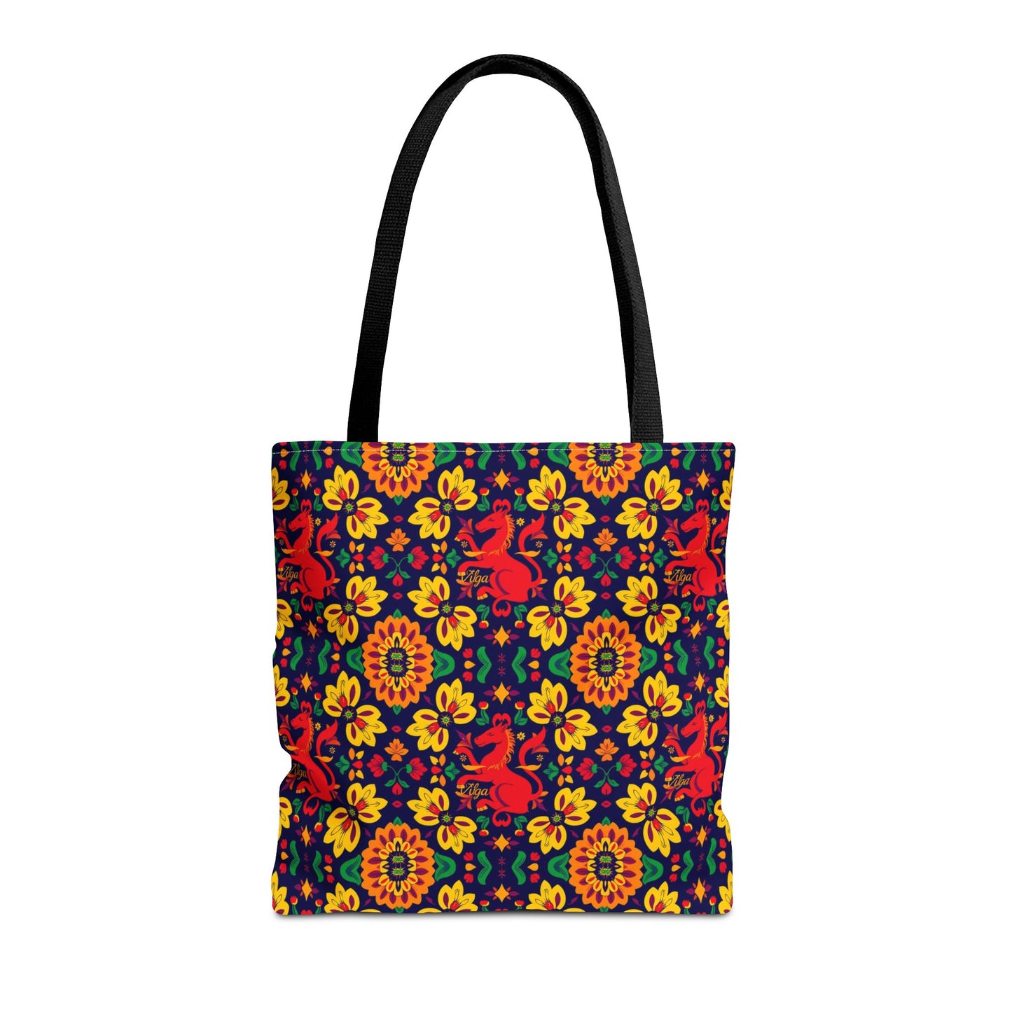 Tote Bag, (AOP), Virgo, Zodiac v4, Flower Pattern