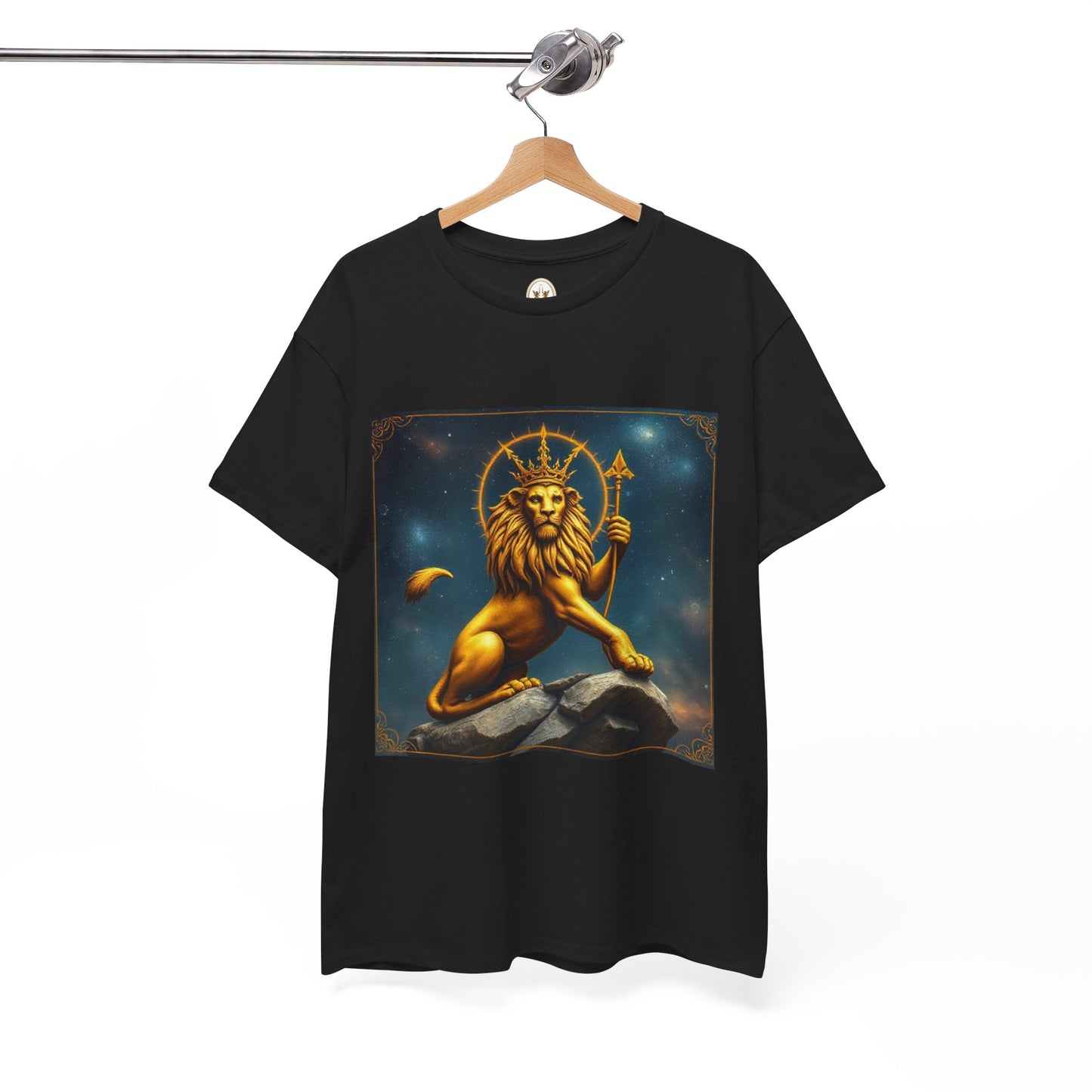 Unisex Heavy Cotton T-Shirt, King of Lions, Leo Zodiac Design