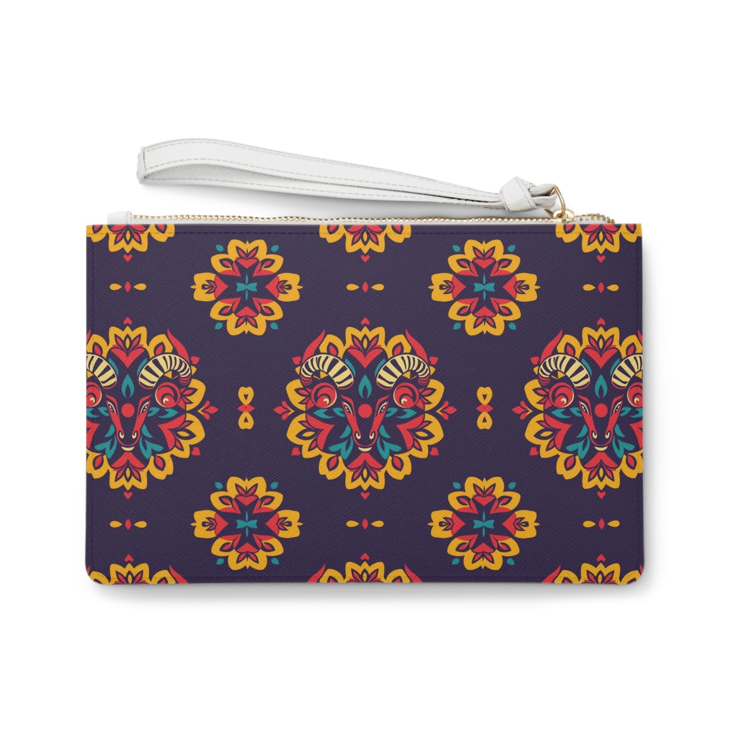Clutch Bag, Taurus, Zodiac v4, Flower Pattern
