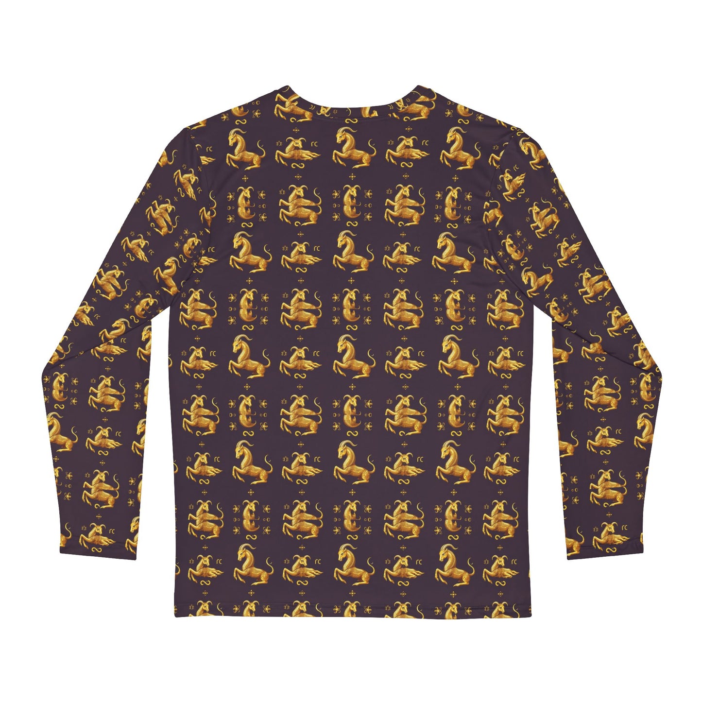 Men's Long Sleeve Shirt, (AOP), Capricorn, Zodiac v3, Pattern