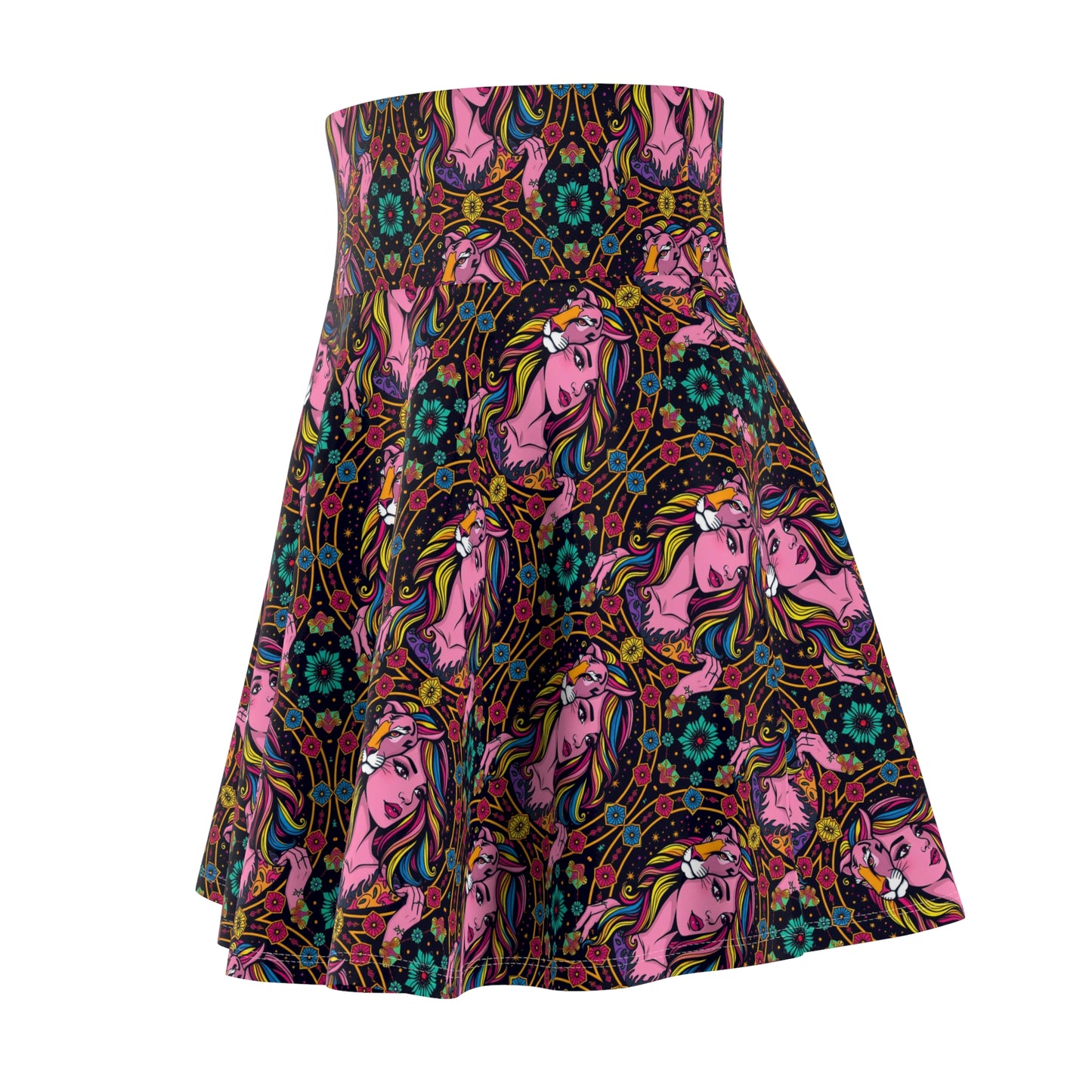 Women's Skater Skirt, (AOP), Leo, Zodiac v3, Sexy Pattern