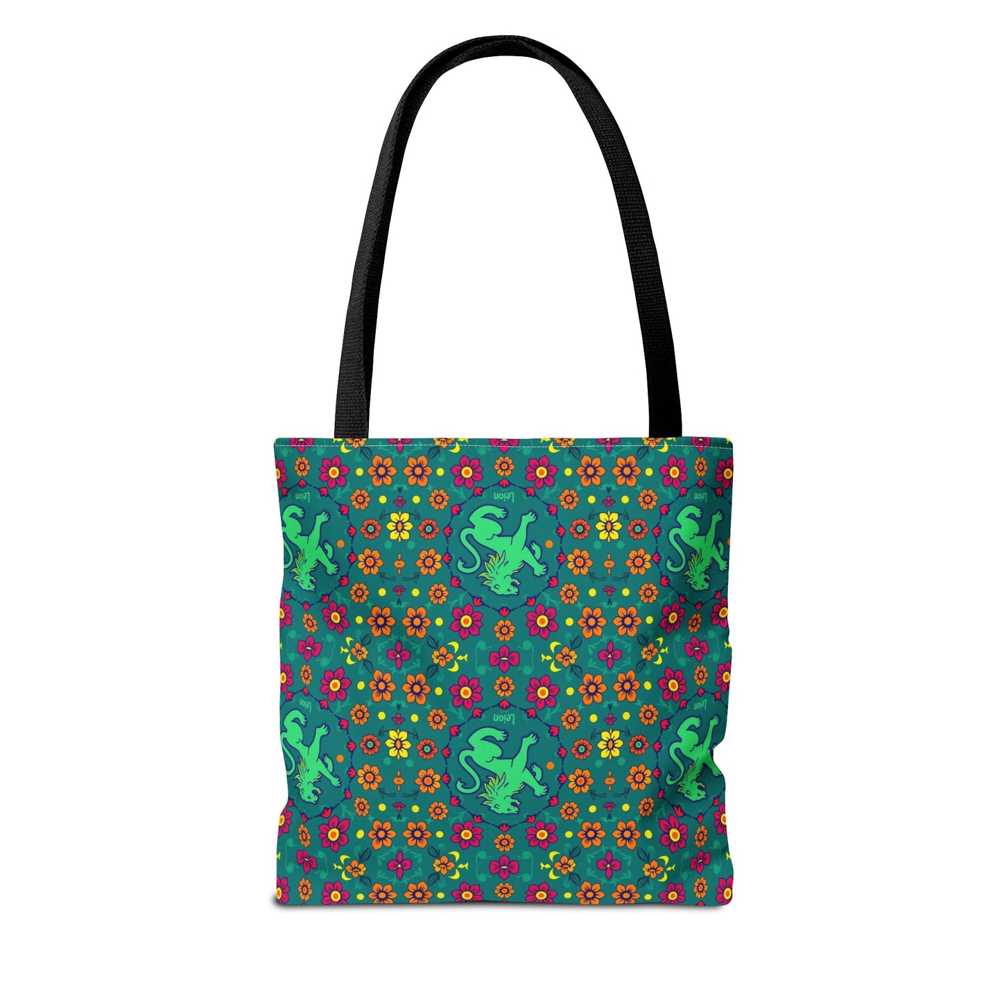 Tote Bag (AOP), Leo, Zodiac v1, Flower Pattern