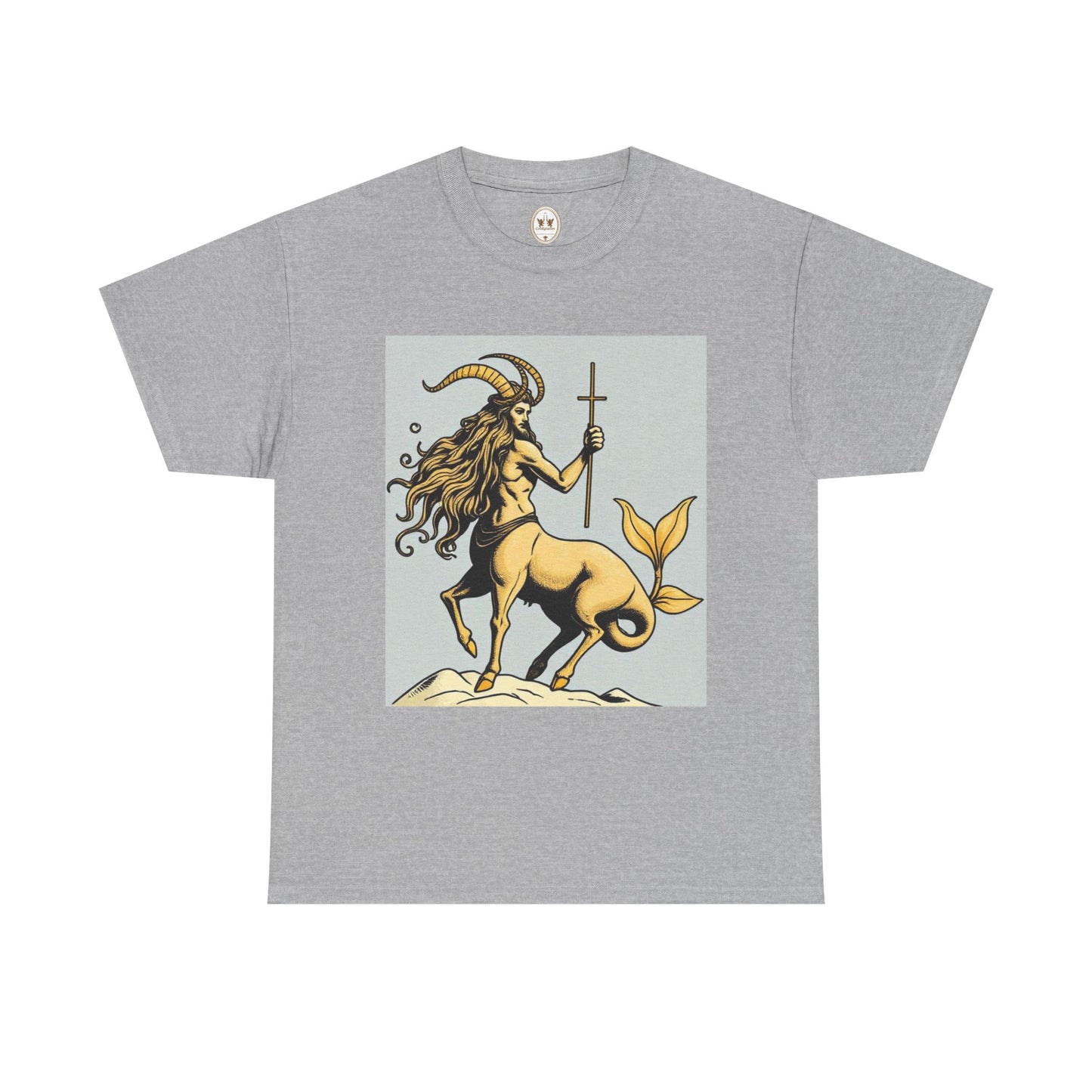 Unisex Heavy Cotton T-Shirt, Capricorn God v2, Zodiac Design
