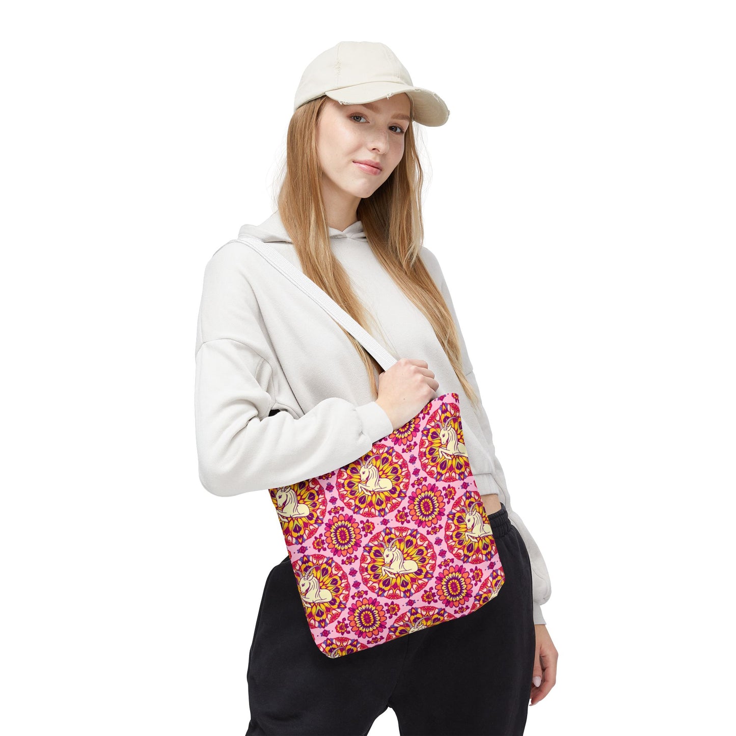 Tote Bag, (AOP), Capricorn, Zodiac v1, Flower Pattern