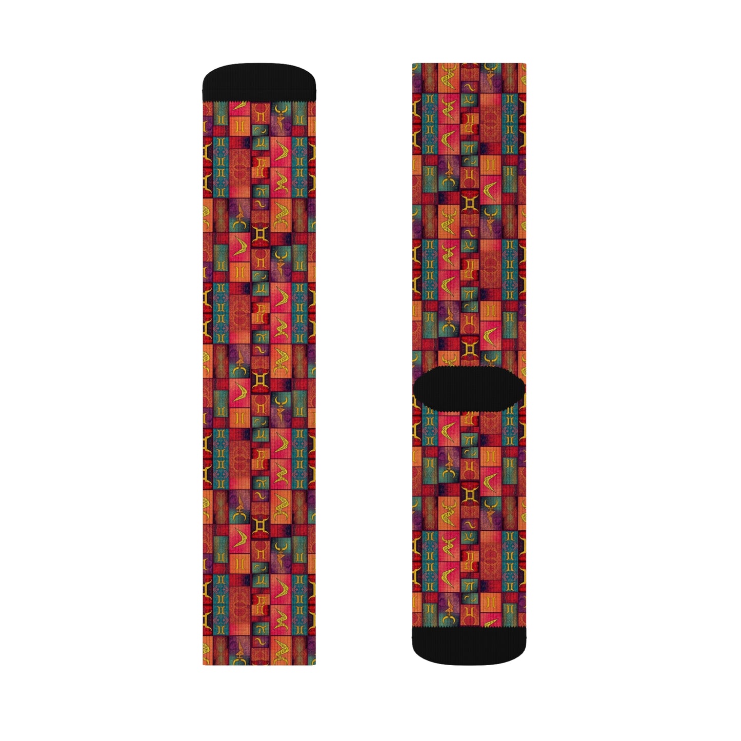 Sublimation Socks, Gemini, Zodiac, Shapes Pattern