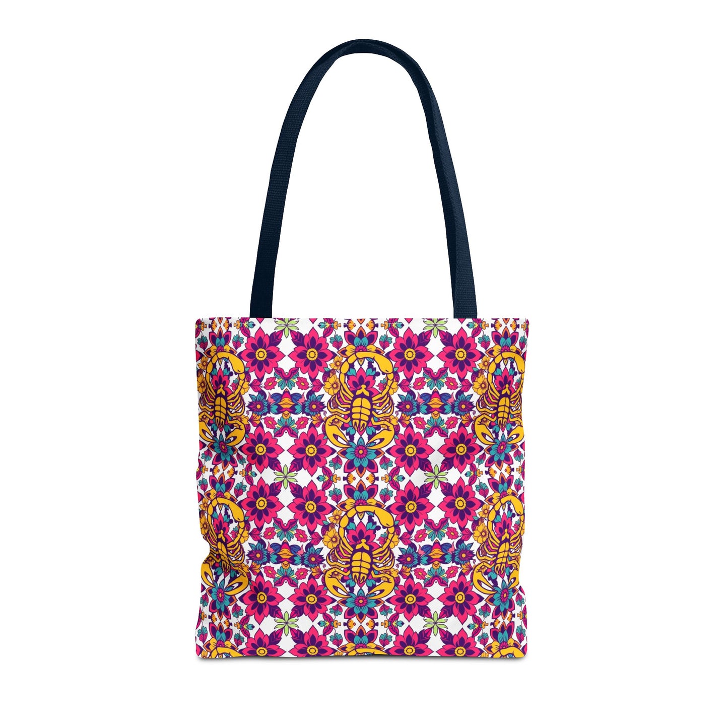 Tote Bag (AOP), Scorpio, Zodiac v1, Flower Pattern