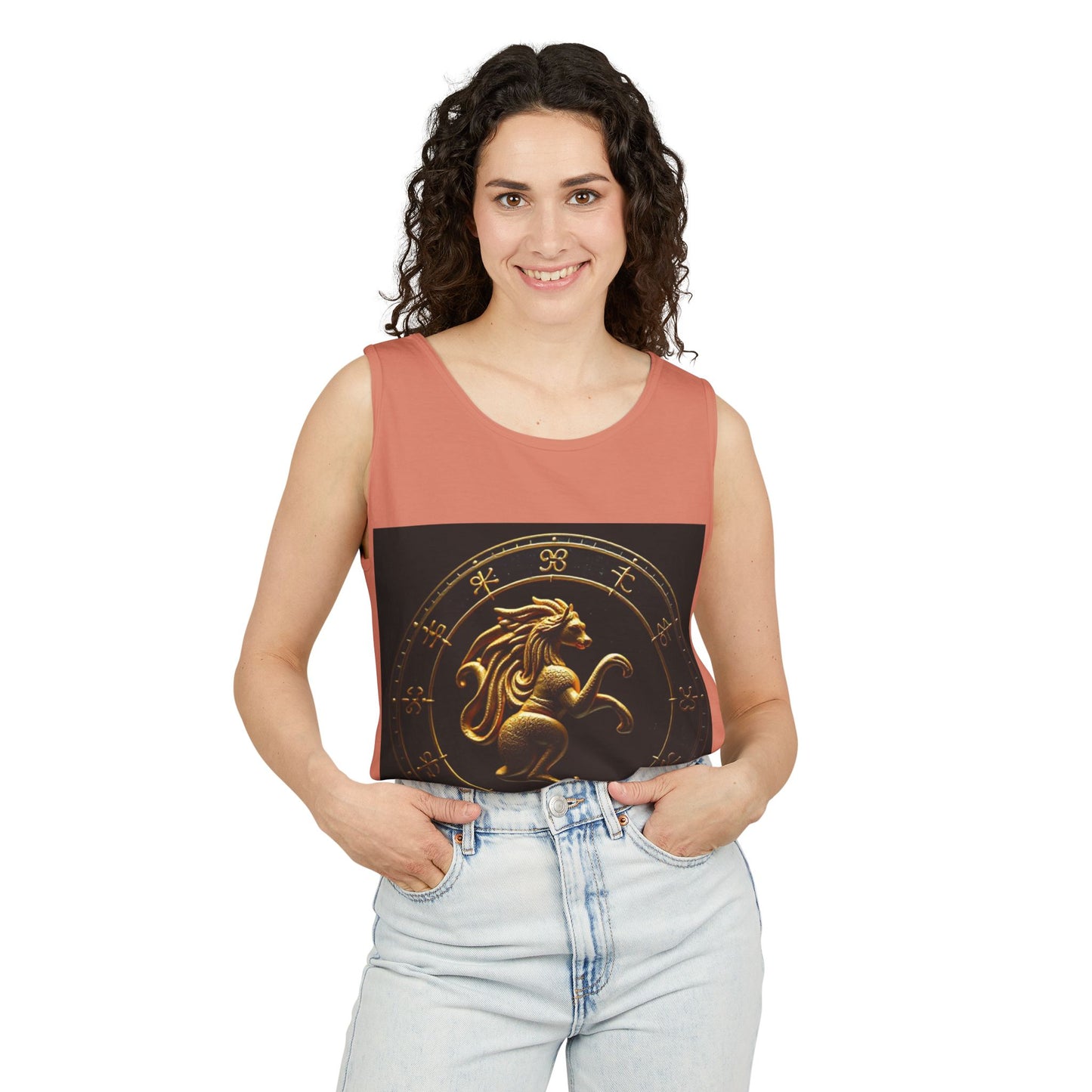 Unisex Garment-Dyed, Tank Top, Virgo Design, Planet Animal, 100% US cotton