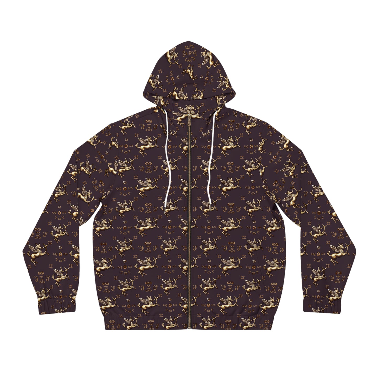 Full-Zip Hoodie (AOP), Sagittarius, Zodiac v2, Pattern