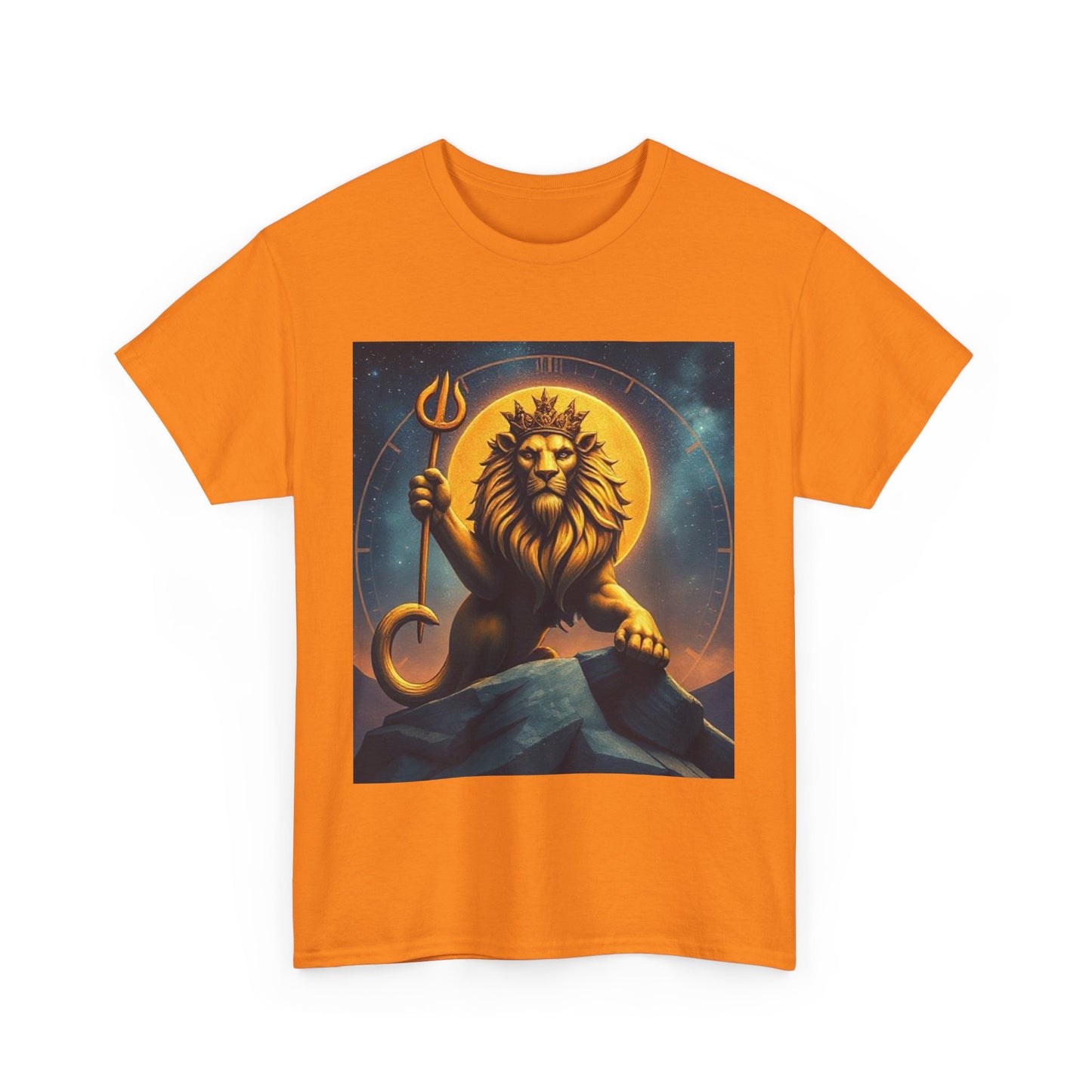 Unisex Heavy Cotton T-Shirt, King of Lion v3, Leo Zodiac Design