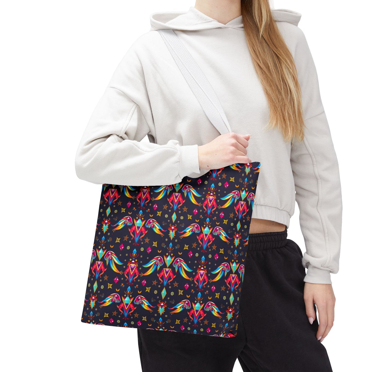 Tote Bag (AOP), Virgo, Zodiac v1, Jewel Pattern