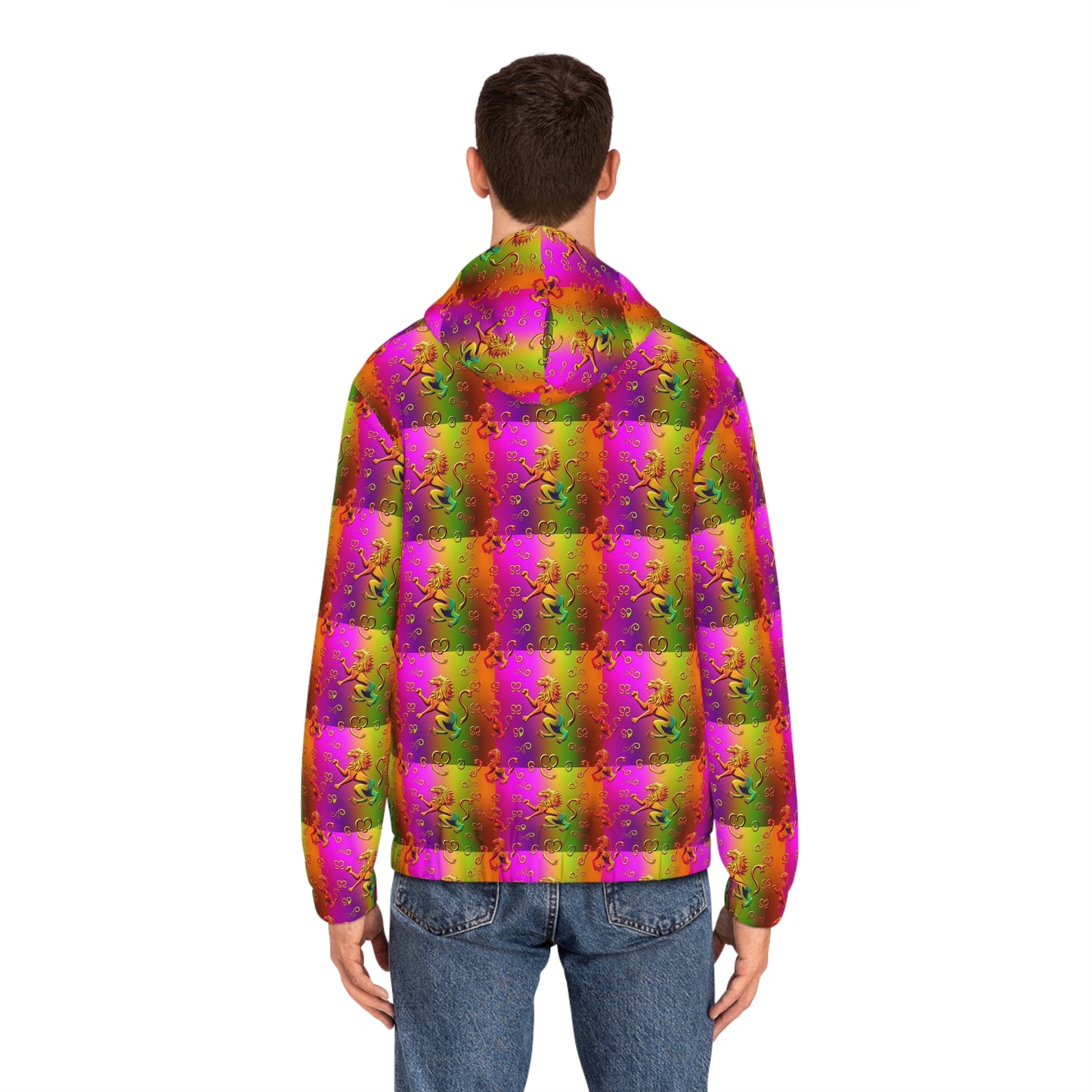 Full-Zip Hoodie (AOP), Leo, Zodiac, Pattern
