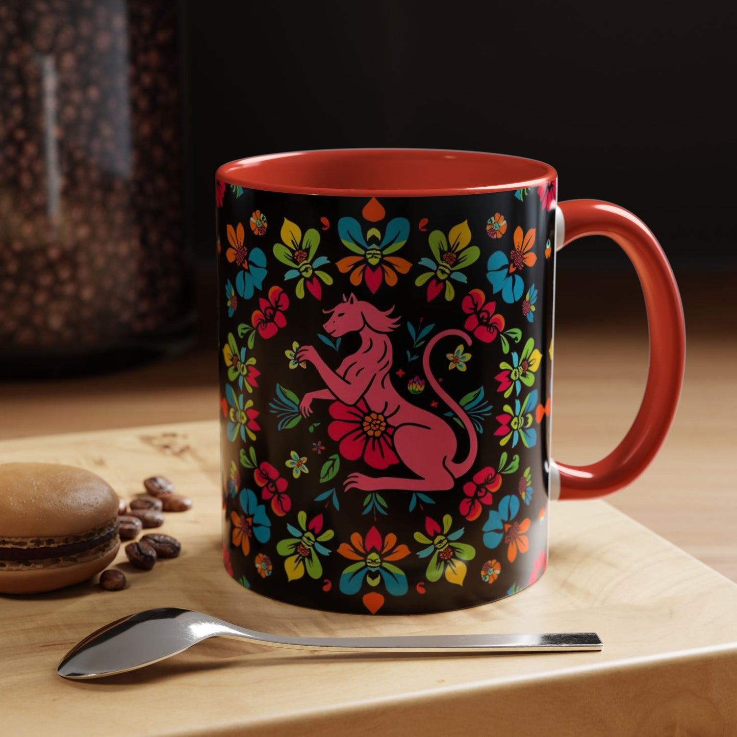 Accent Coffee Mug, Zodiac. Virgo, Flower Pattern, (11, 15oz)