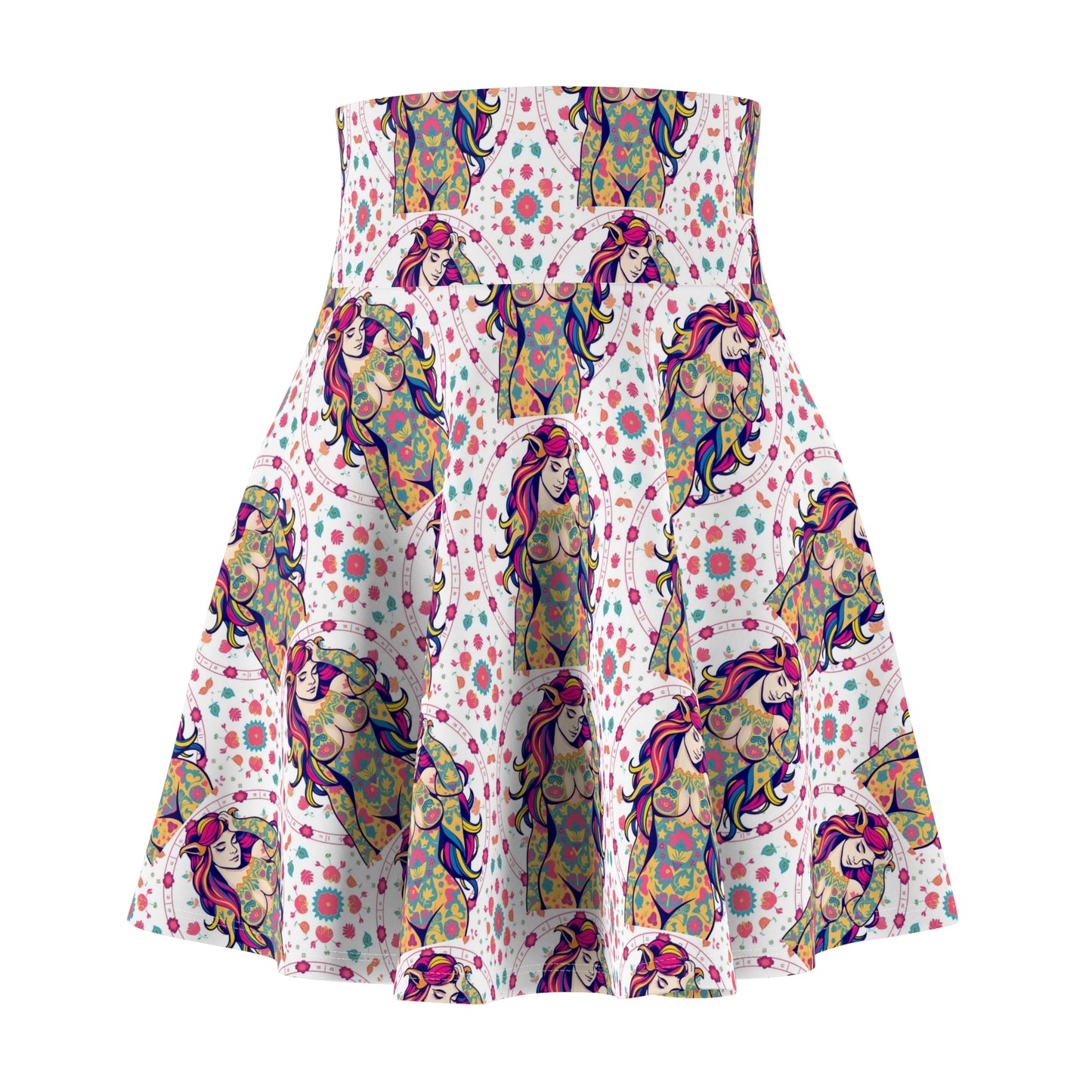 Women's Skater Skirt, (AOP), Leo, Zodiac v4, Sexy Pattern