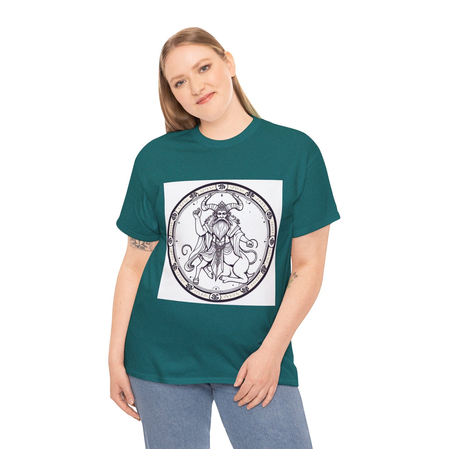 Unisex Heavy Cotton T-Shirt, Bull Centaur, Taurus Zodiac Design