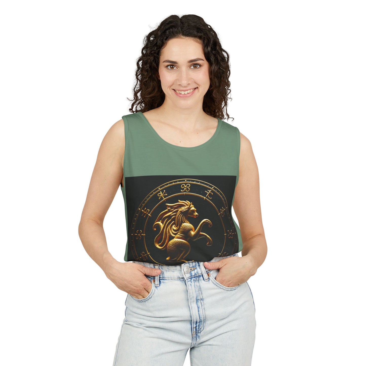 Unisex Garment-Dyed, Tank Top, Virgo Design, Planet Animal, 100% US cotton