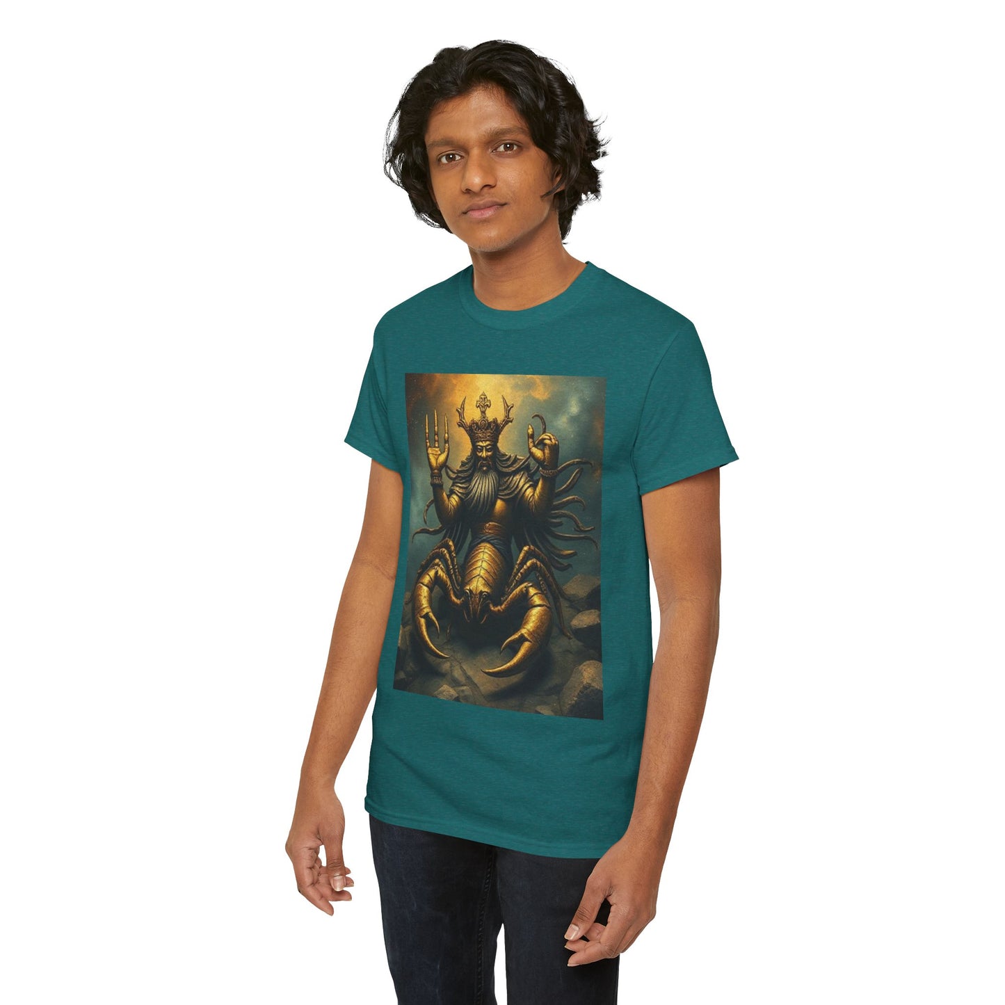 Unisex Heavy Cotton T-Shirt, Desert Scorpio King, Zodiac Design