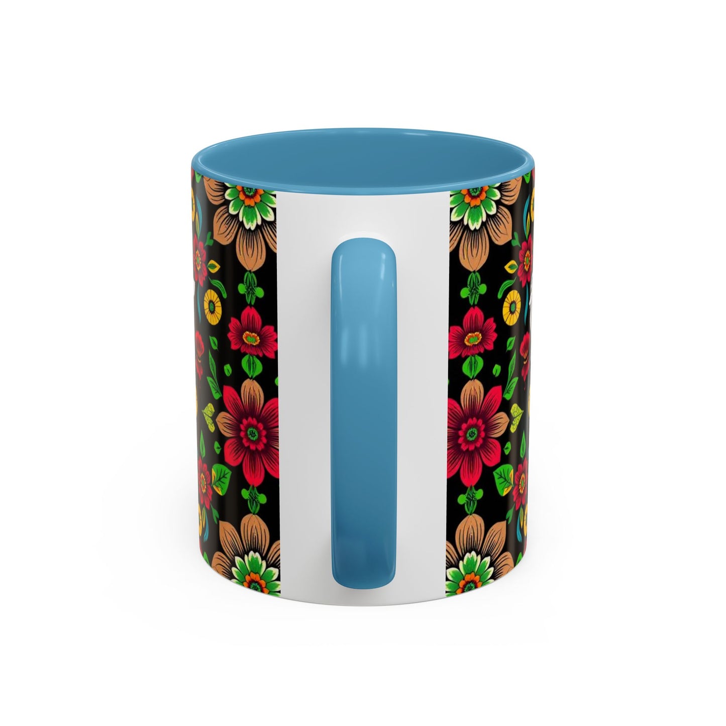 Accent Coffee Mug, Gemini, Zodiac v4, Flower Pattern, (11, 15oz)
